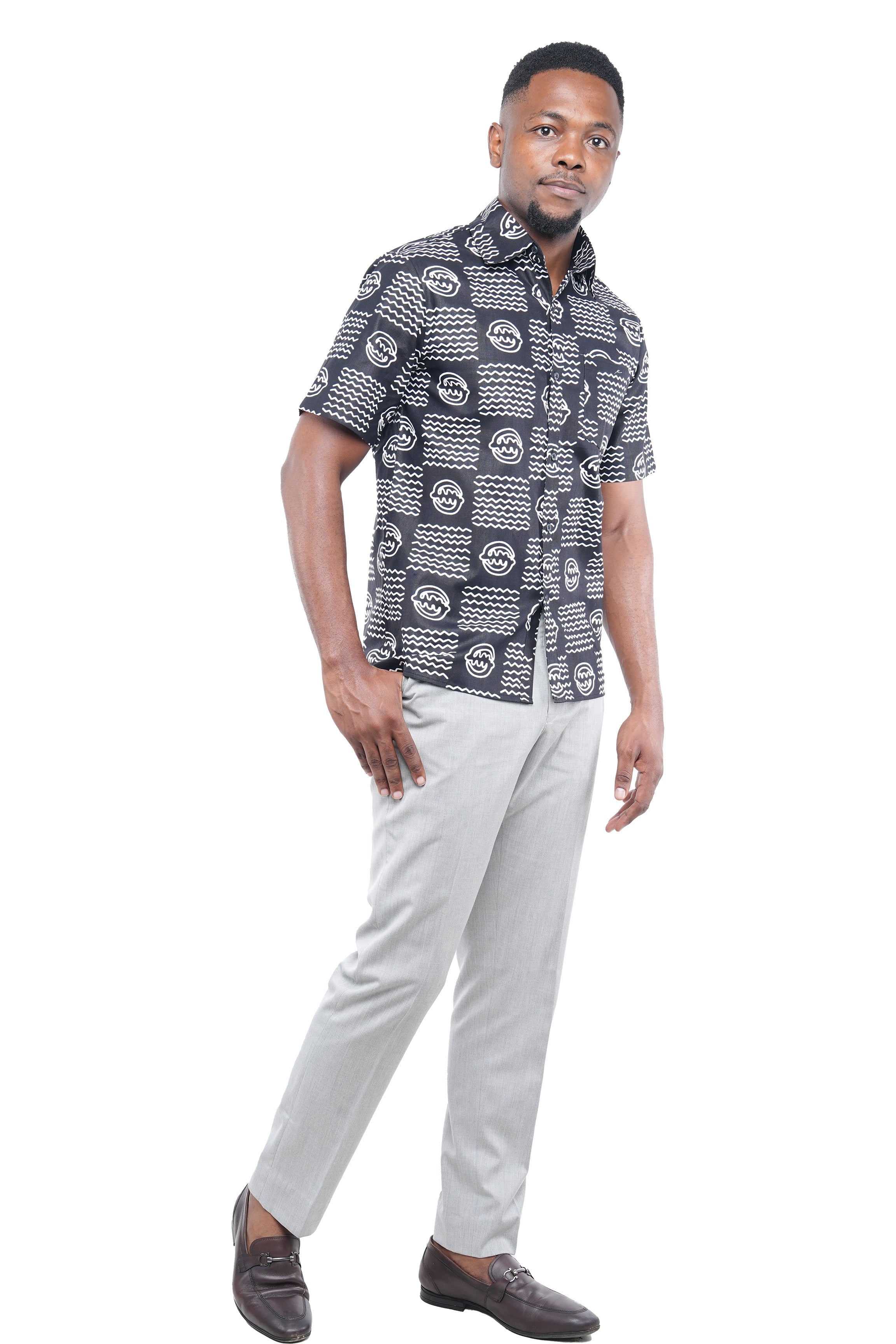 African Print Half Sleeves Shirt for Men