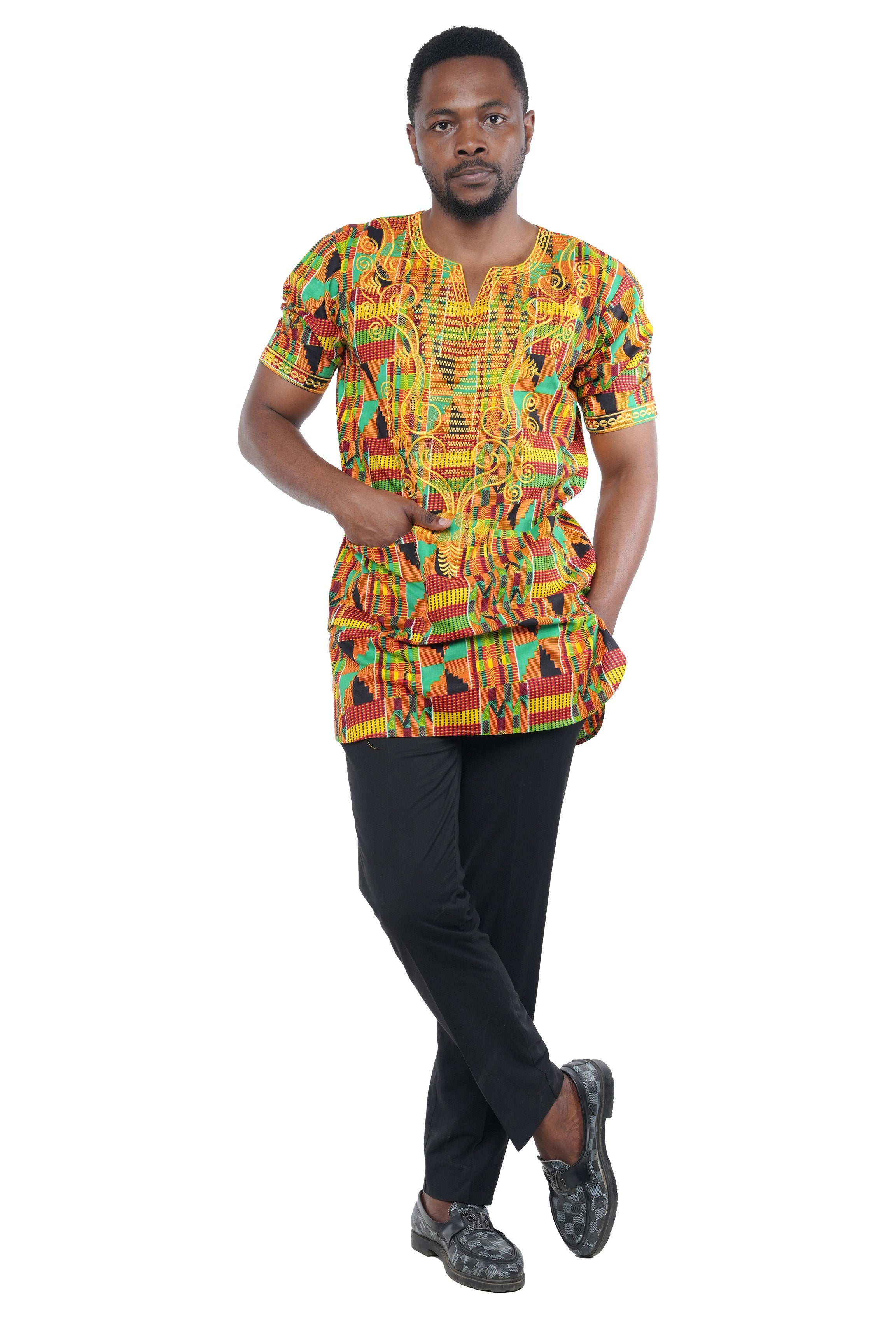 Handcrafted African embroidered men&