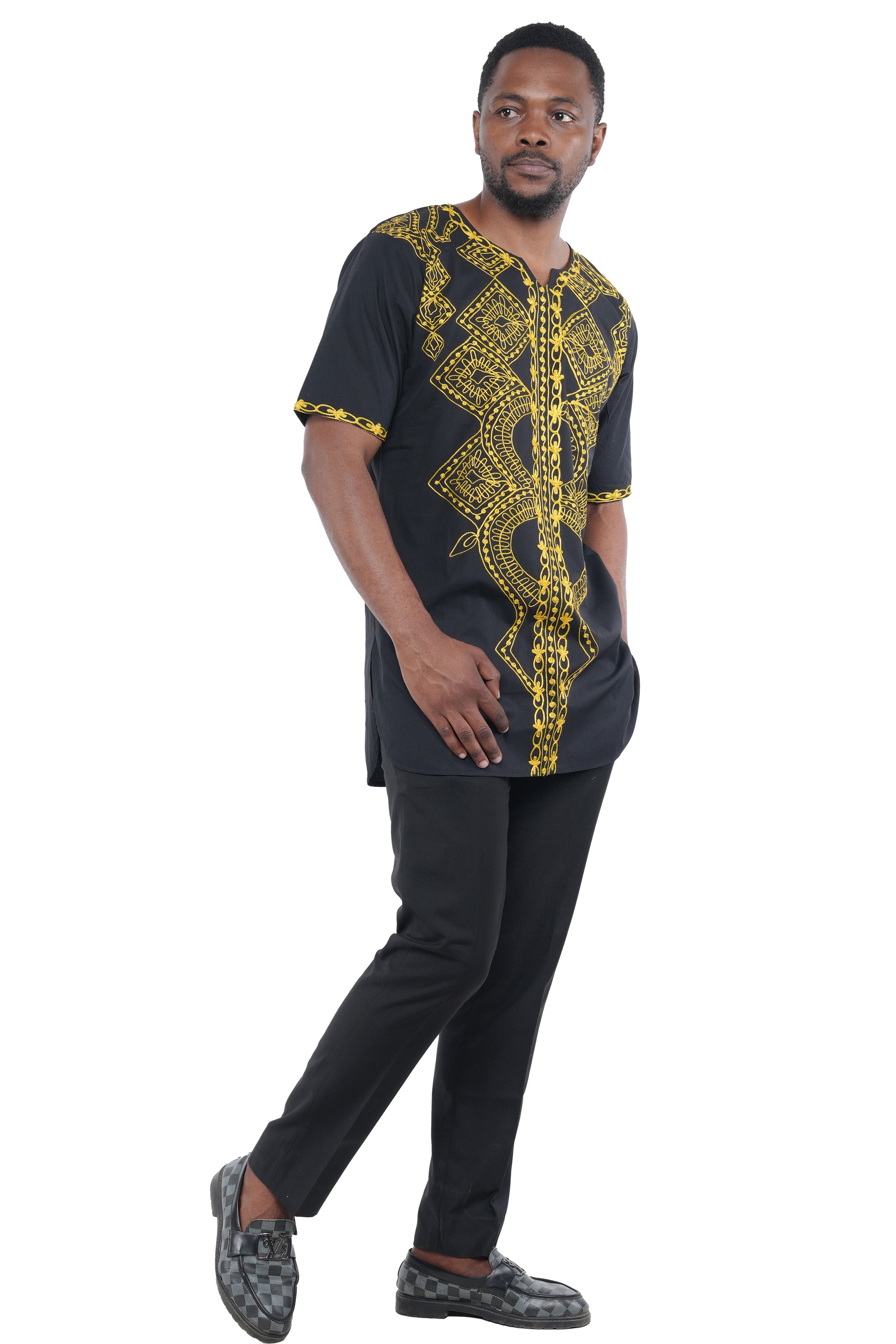 Handcrafted African embroidered men&