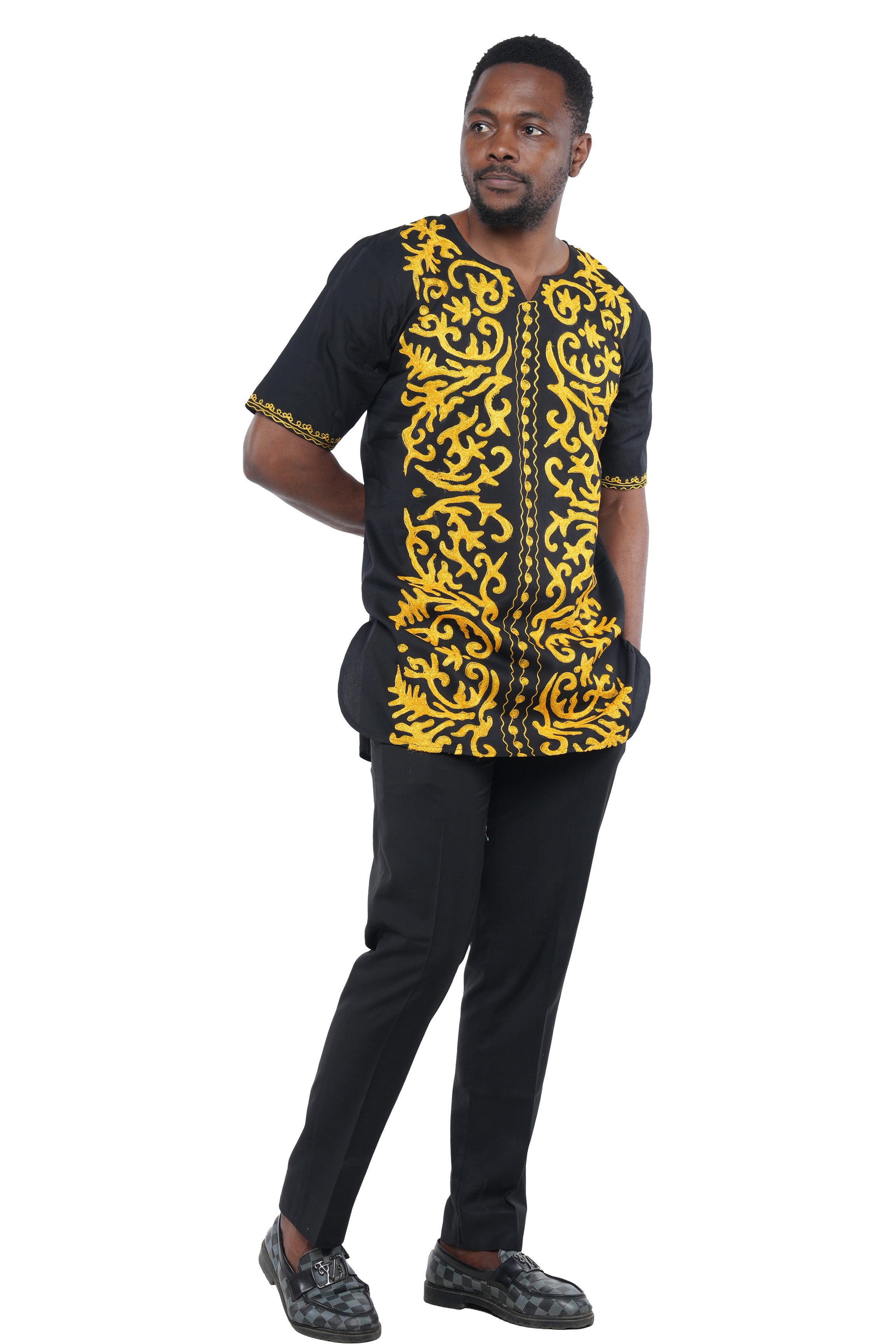 Handcrafted African embroidered men&