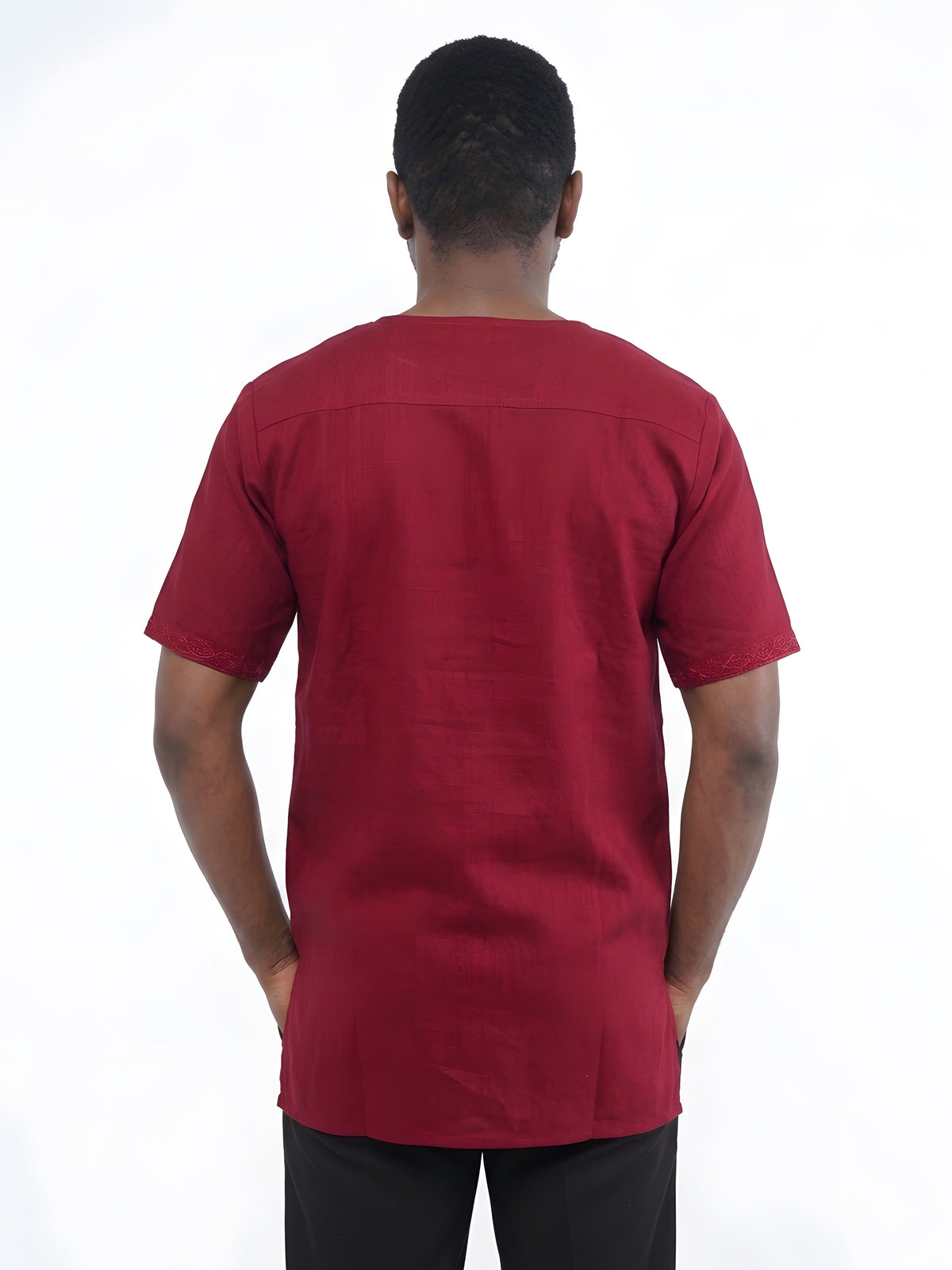 Maroon Embroidered Shirts For Men