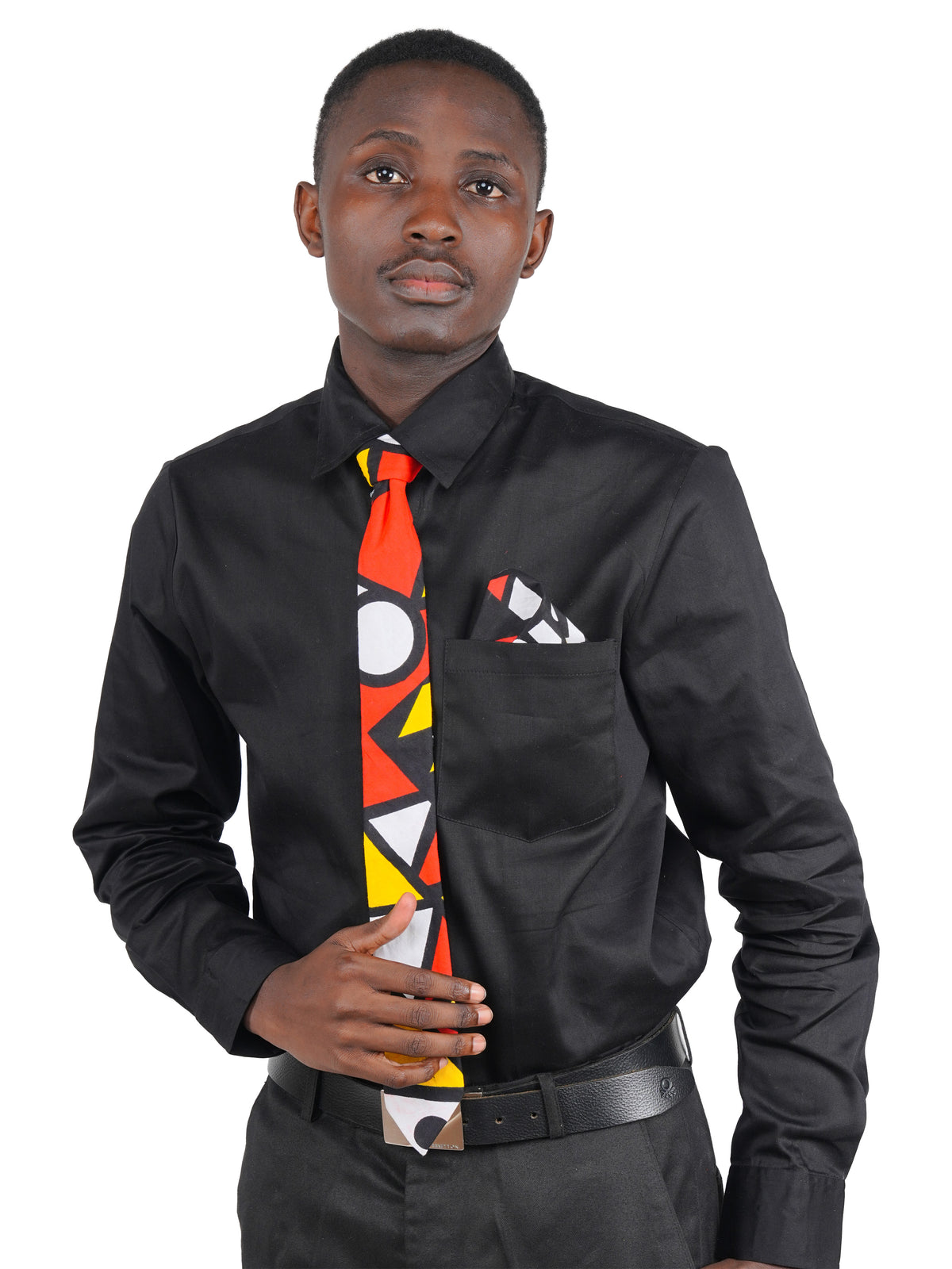 African Men’s Neck Tie, Bow Tie & Pocket Square Set | African Print Formal Wear