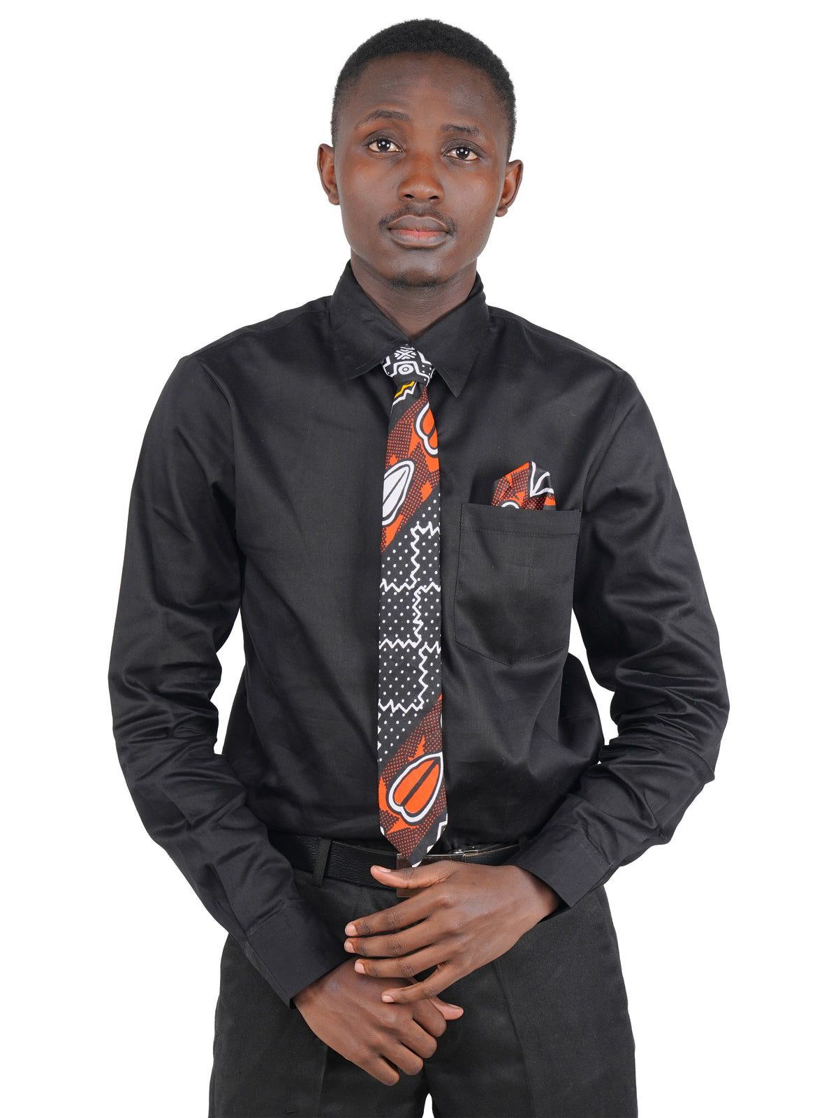 African Men’s Neck Tie, Bow Tie & Pocket Square Set | African Print Formal Wear