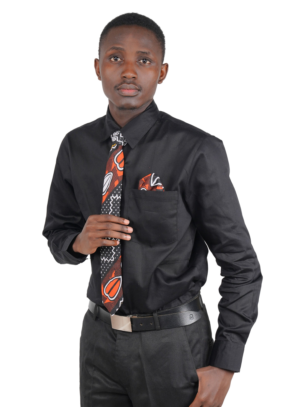 African Men’s Neck Tie, Bow Tie & Pocket Square Set | African Print Formal Wear