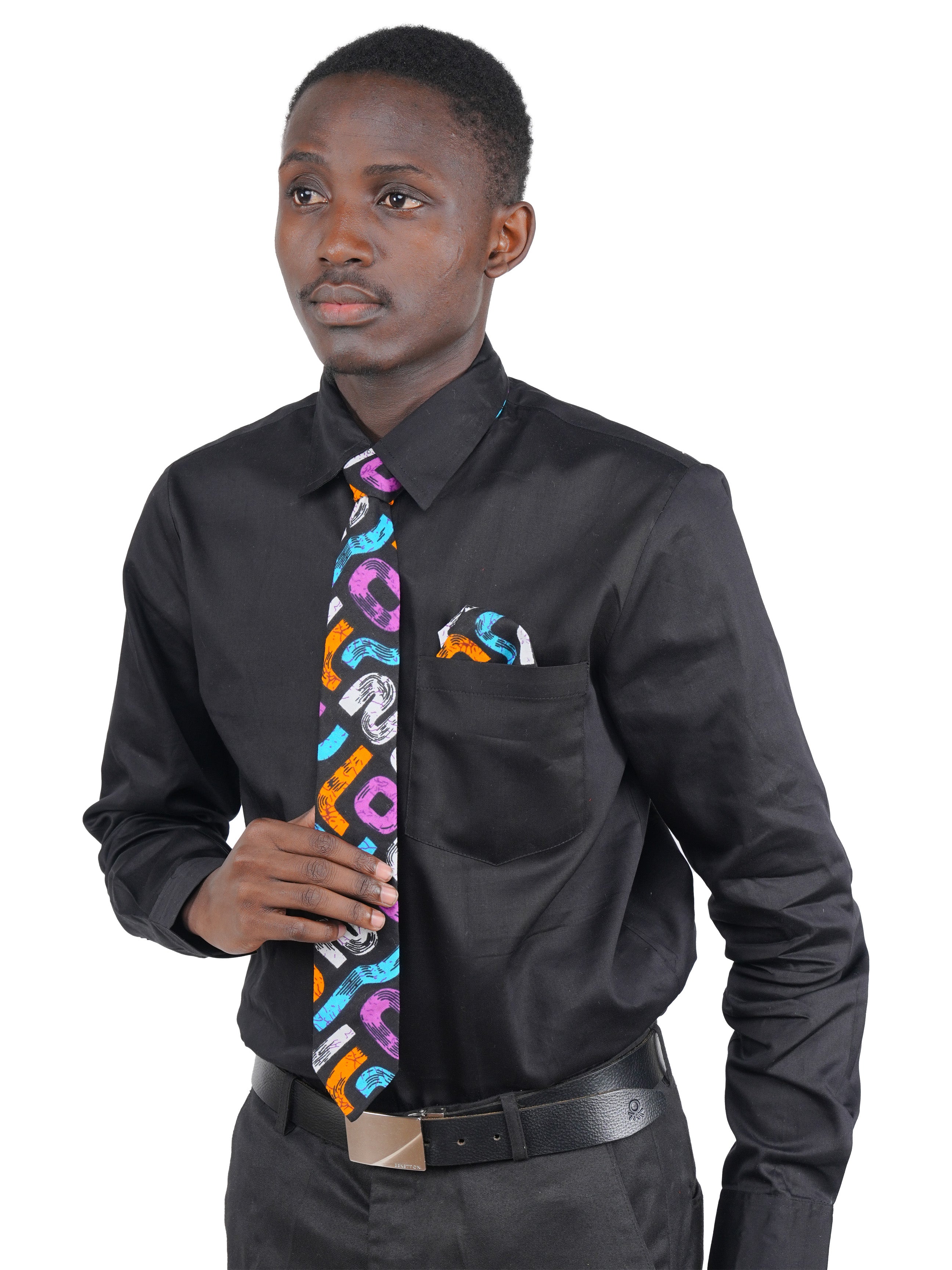 African Men’s Neck Tie, Bow Tie & Pocket Square Set | African Print Formal Wear