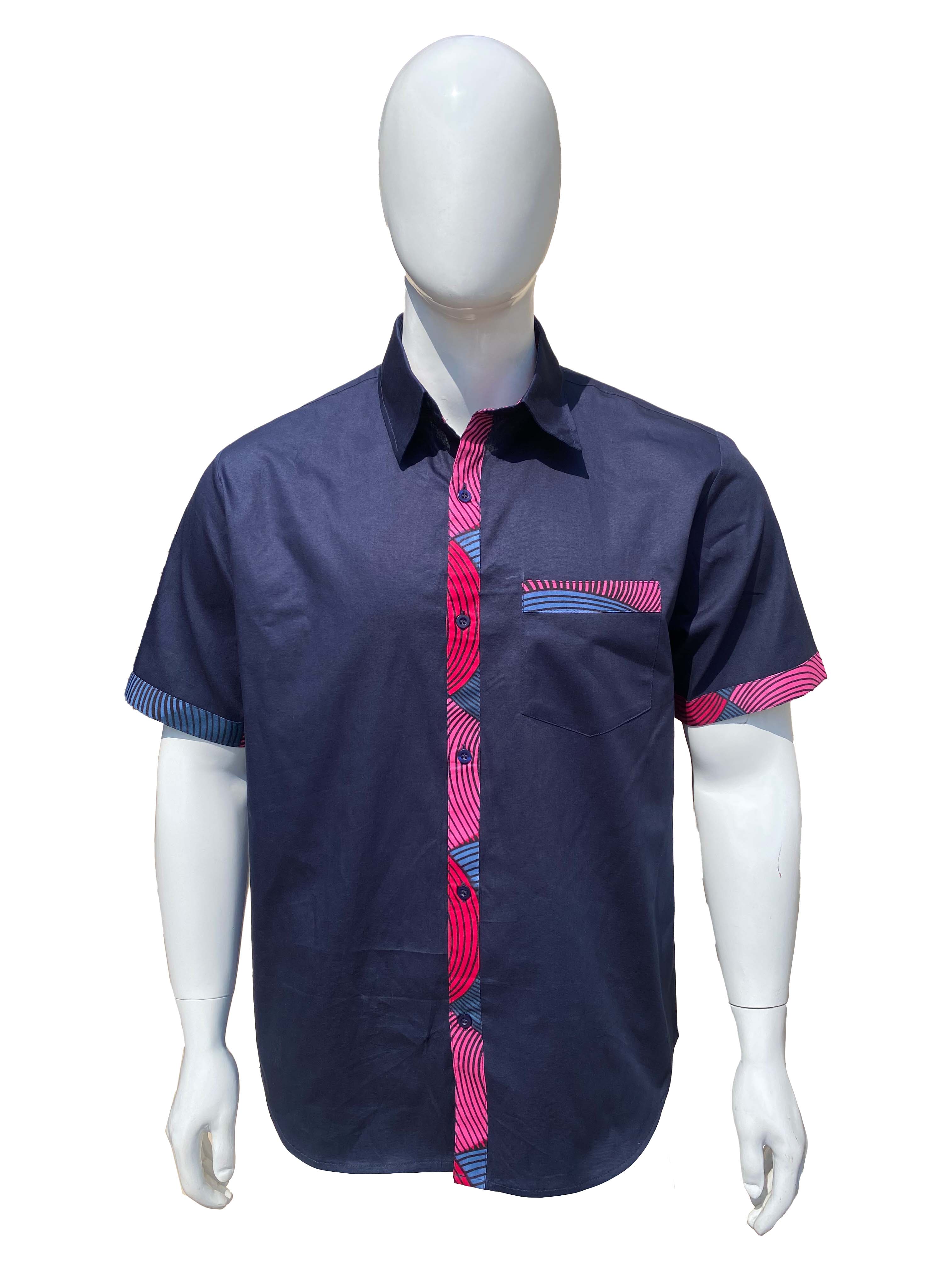 African Button Down Shirt for Men – Cotton Short Sleeve Top - M–5XL