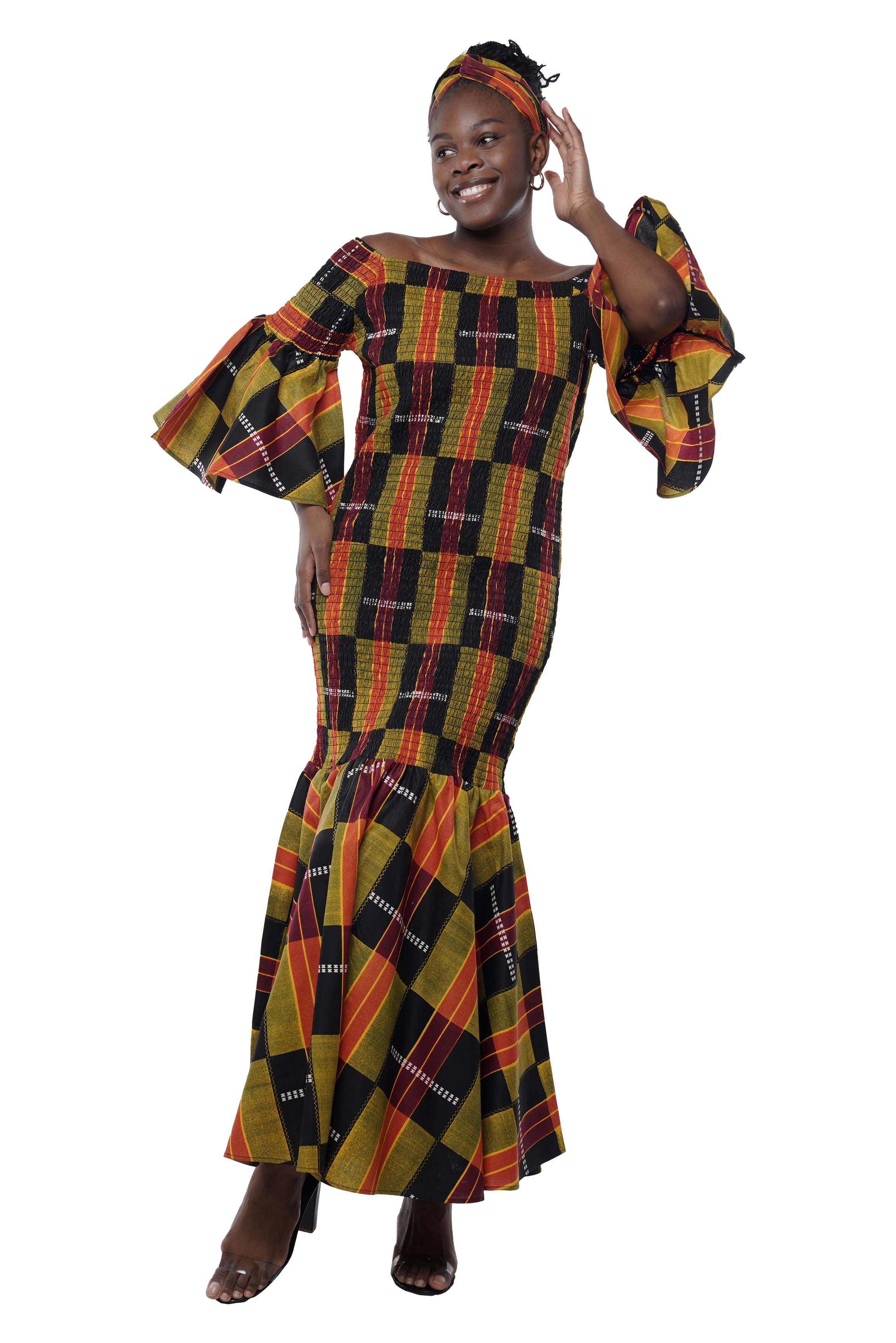 African Long Smoked Mermaid/Fish Tail Dress
