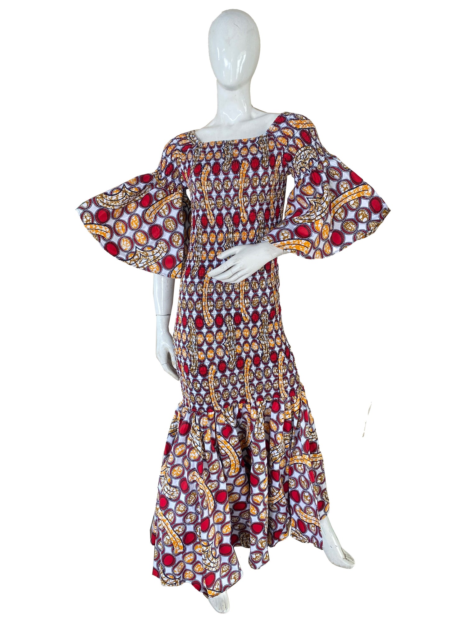 African Long Smocked Mermaid/Fish Tail Dress