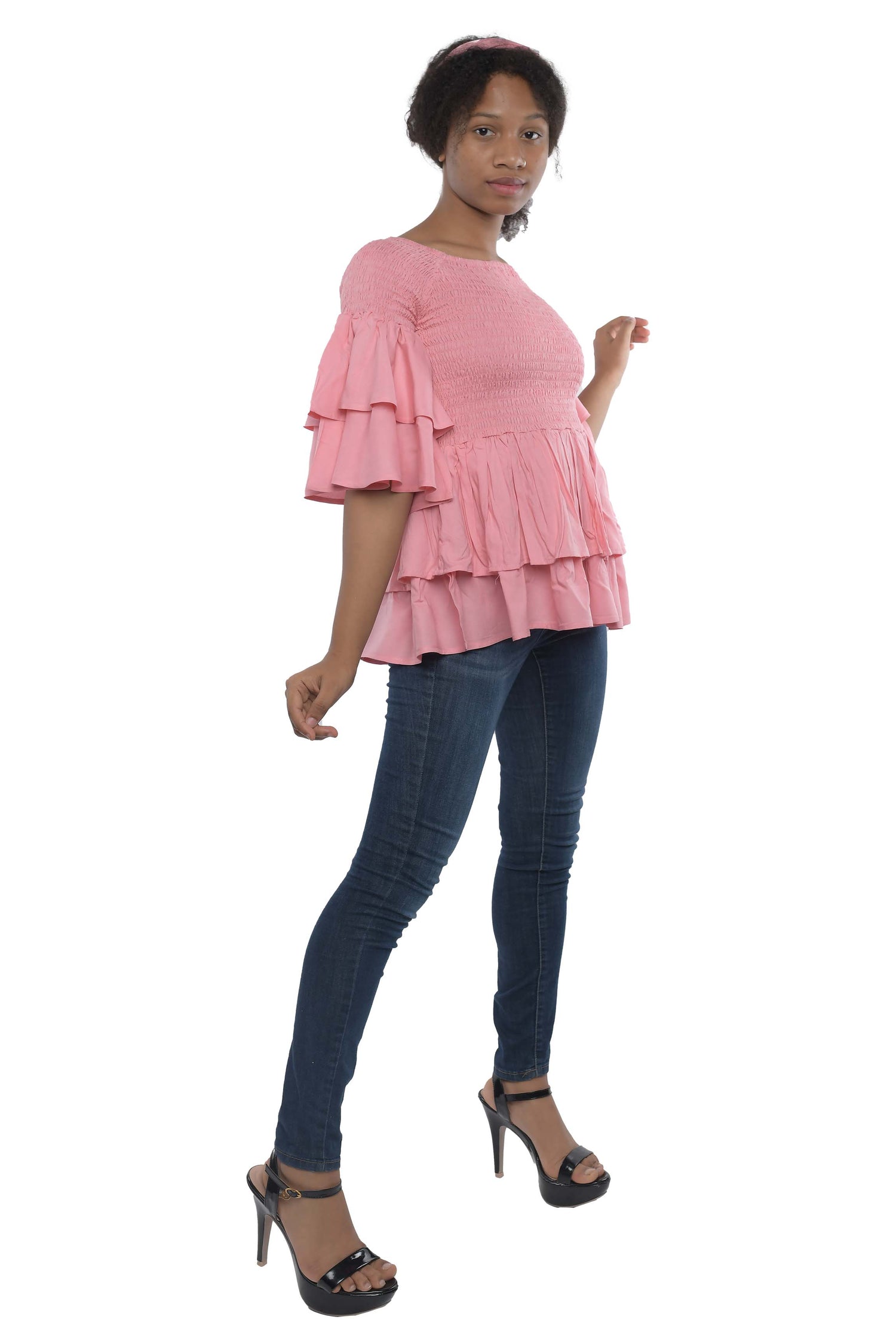 Afrocentric blouse worn on the shoulder – 100% cotton