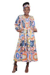 African smocked maxi tiered dress with long sleeves and headwrap
Cotton V-neck African maxi dress with pockets
Afrocentric long sleeve tiered dress one size fits most
African dresses for women