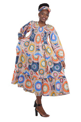 African smocked maxi tiered dress with long sleeves and headwrap
Cotton V-neck African maxi dress with pockets
Afrocentric long sleeve tiered dress one size fits most
African dresses for women