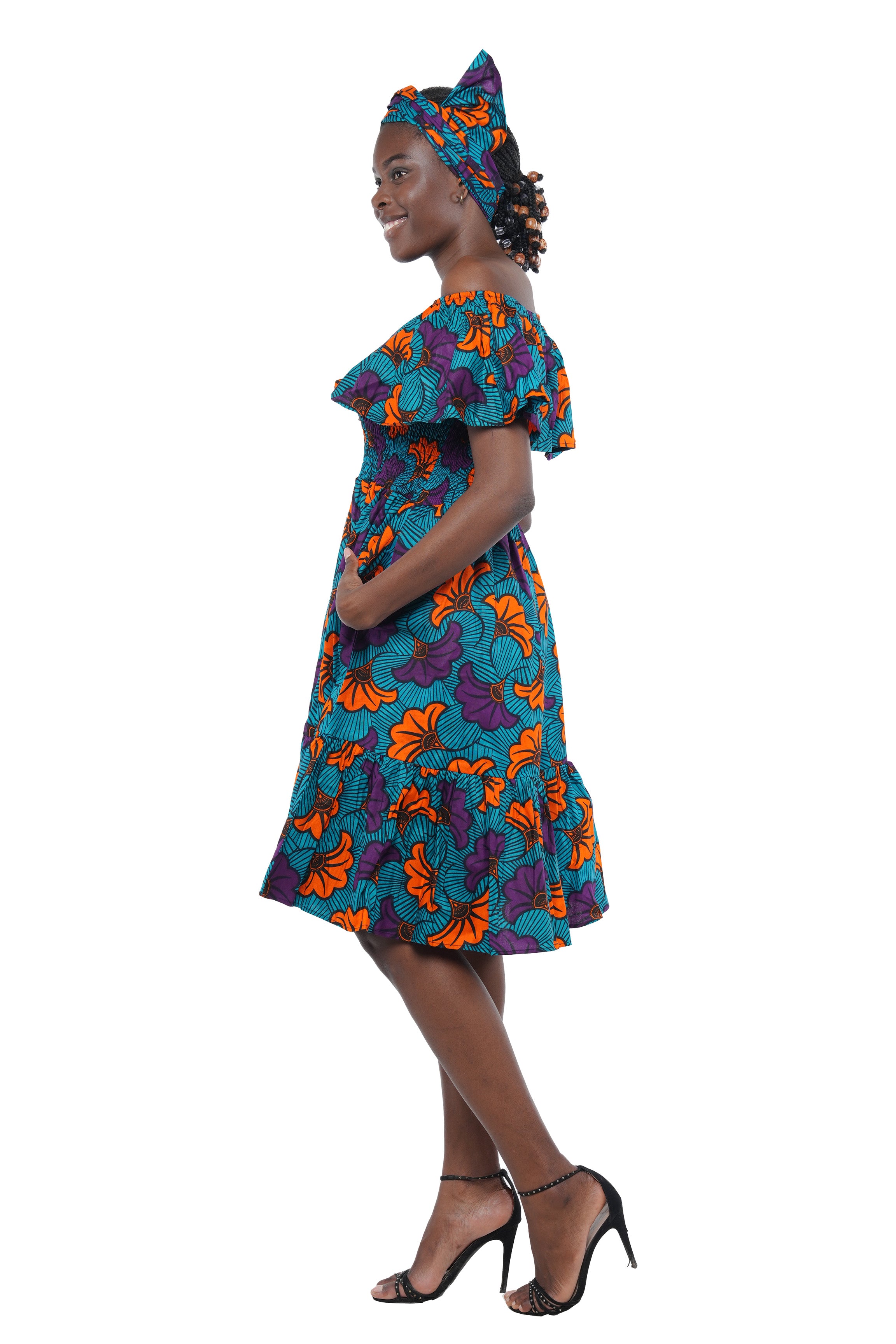 Ankara Fit and Flare Short Dress
