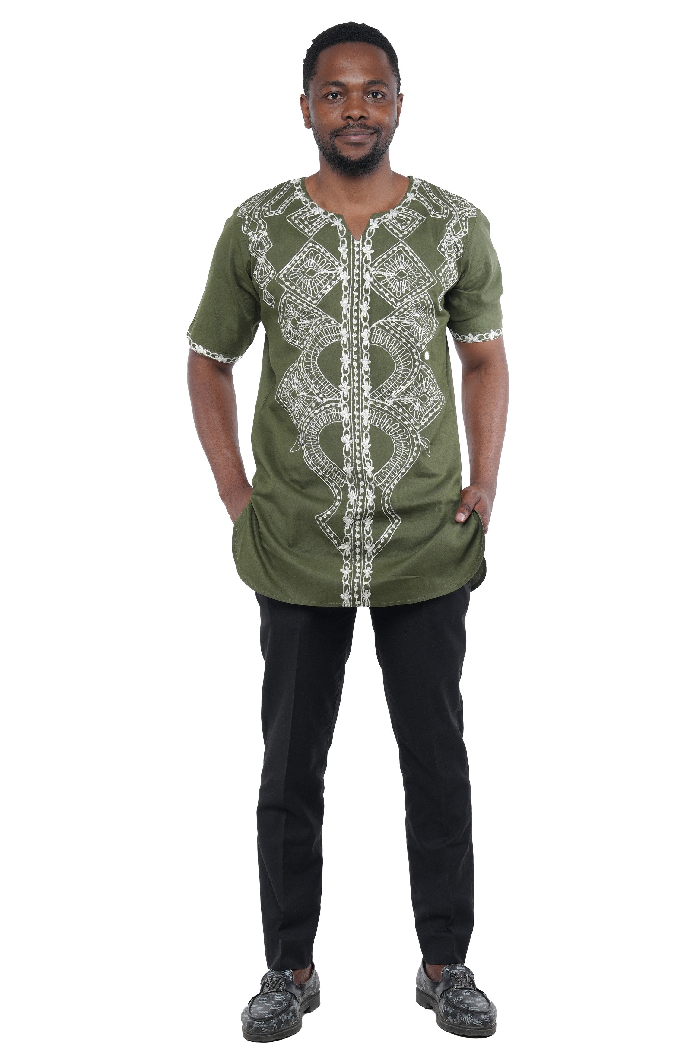 Handcrafted African embroidered men&
