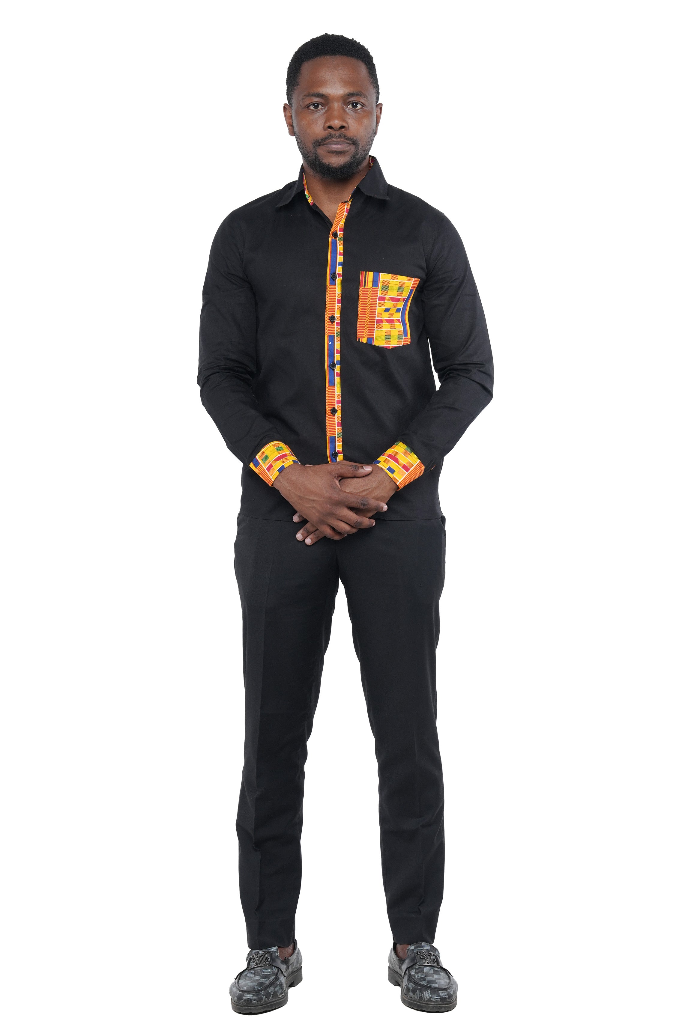 African Button Down Shirt for Men – Cotton full Sleeve Top - M–3XL