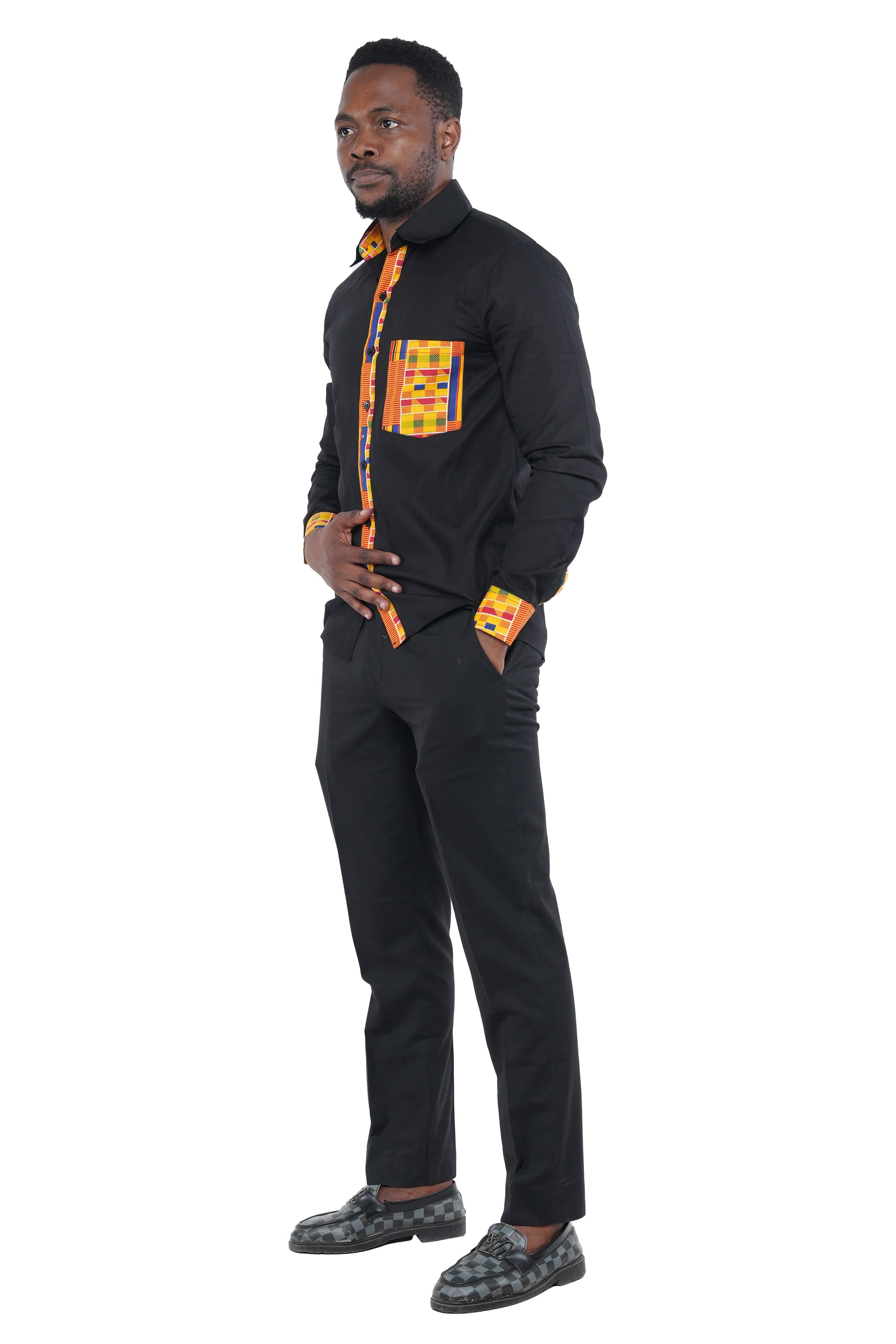 African Button Down Shirt for Men – Cotton full Sleeve Top - M–3XL