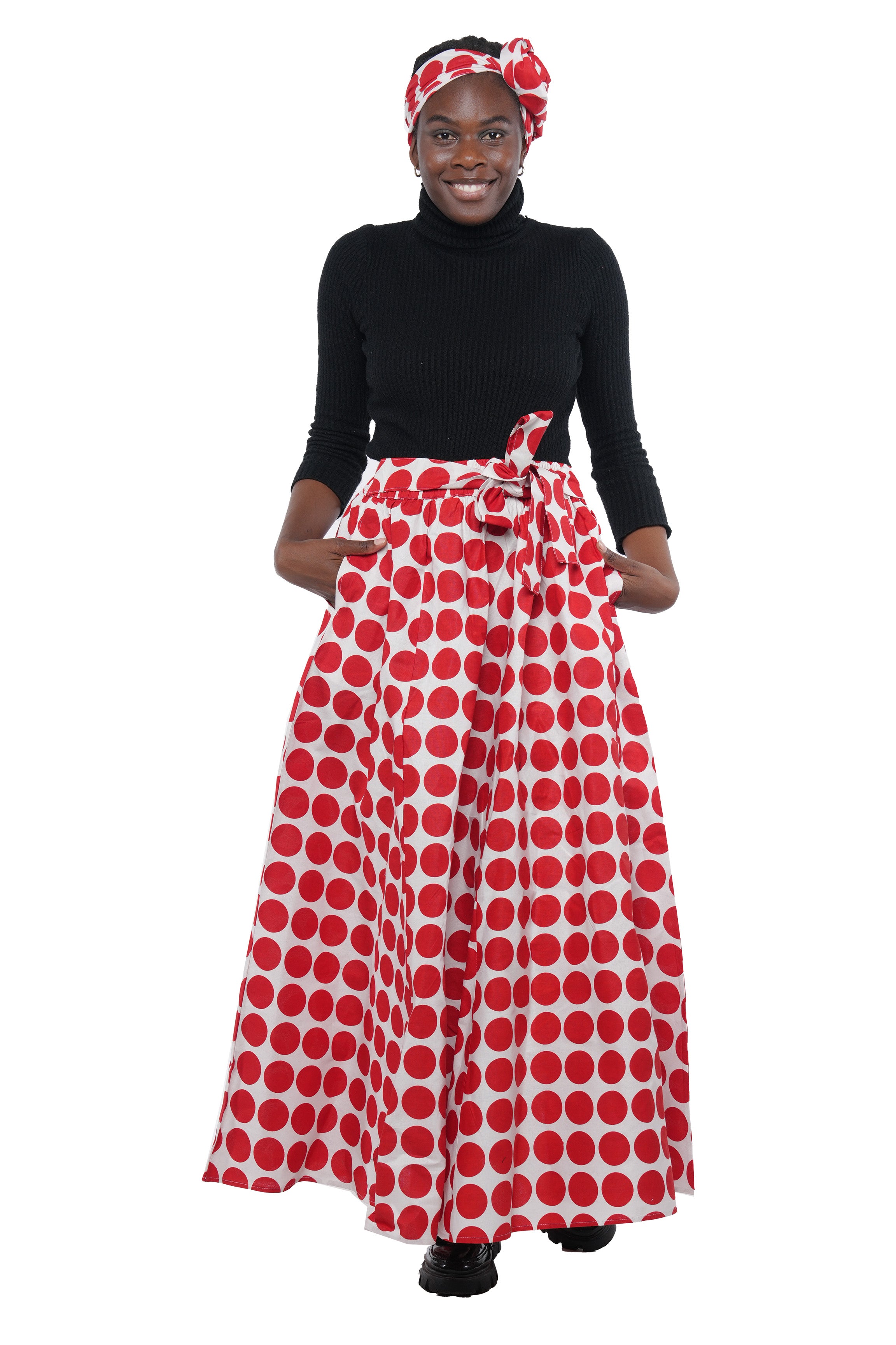 Polka Dots Long Maxi Skirt