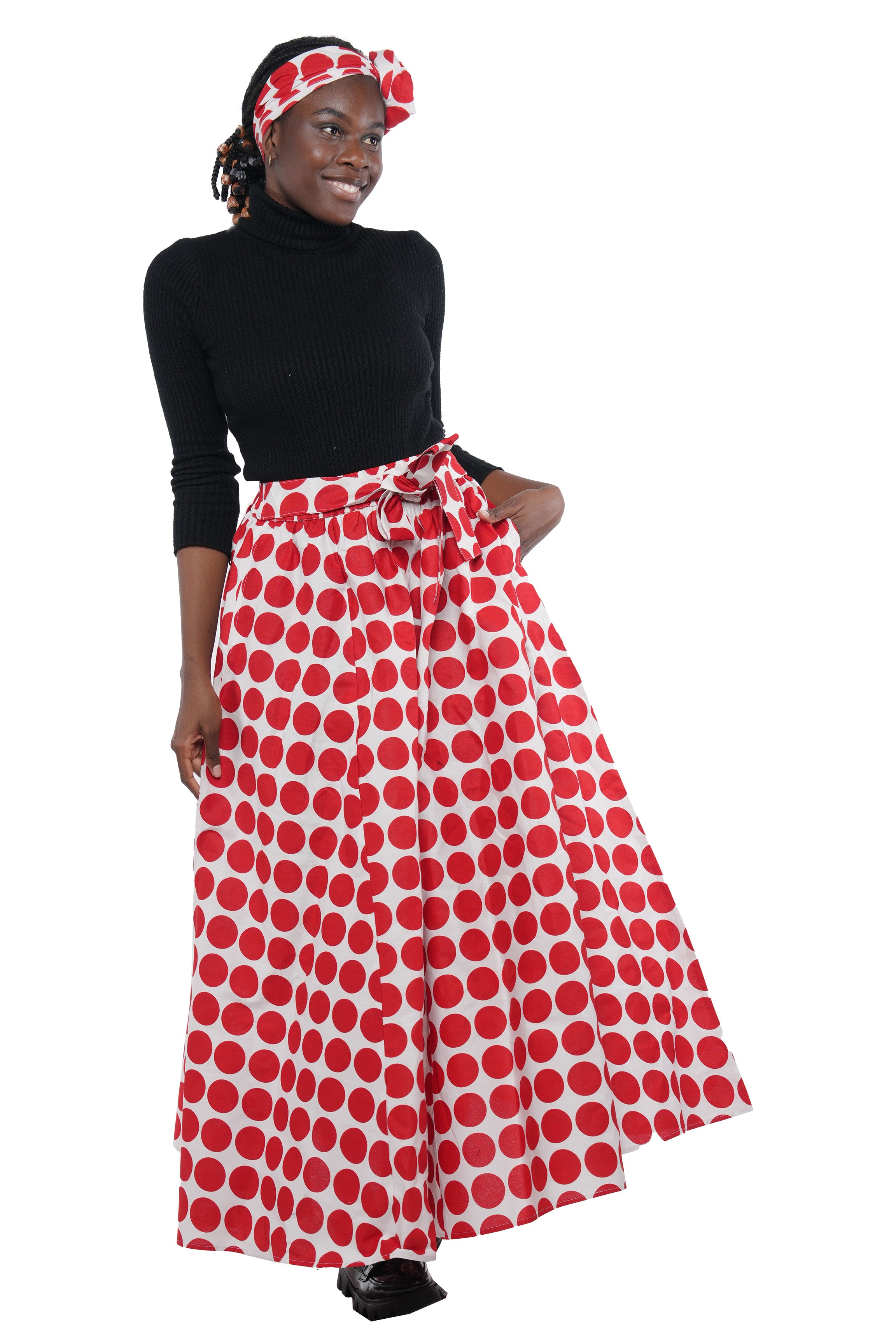 Polka Dots Long Maxi Skirt