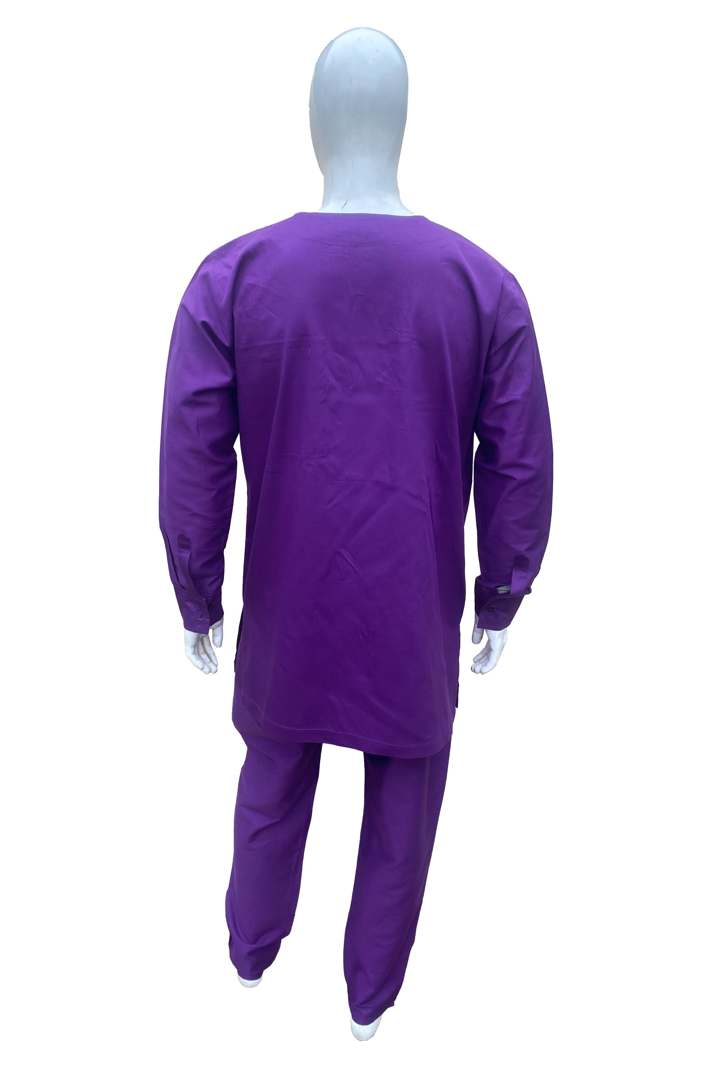 African men’s patchwork top and pant set with full sleeves and drawstring pants