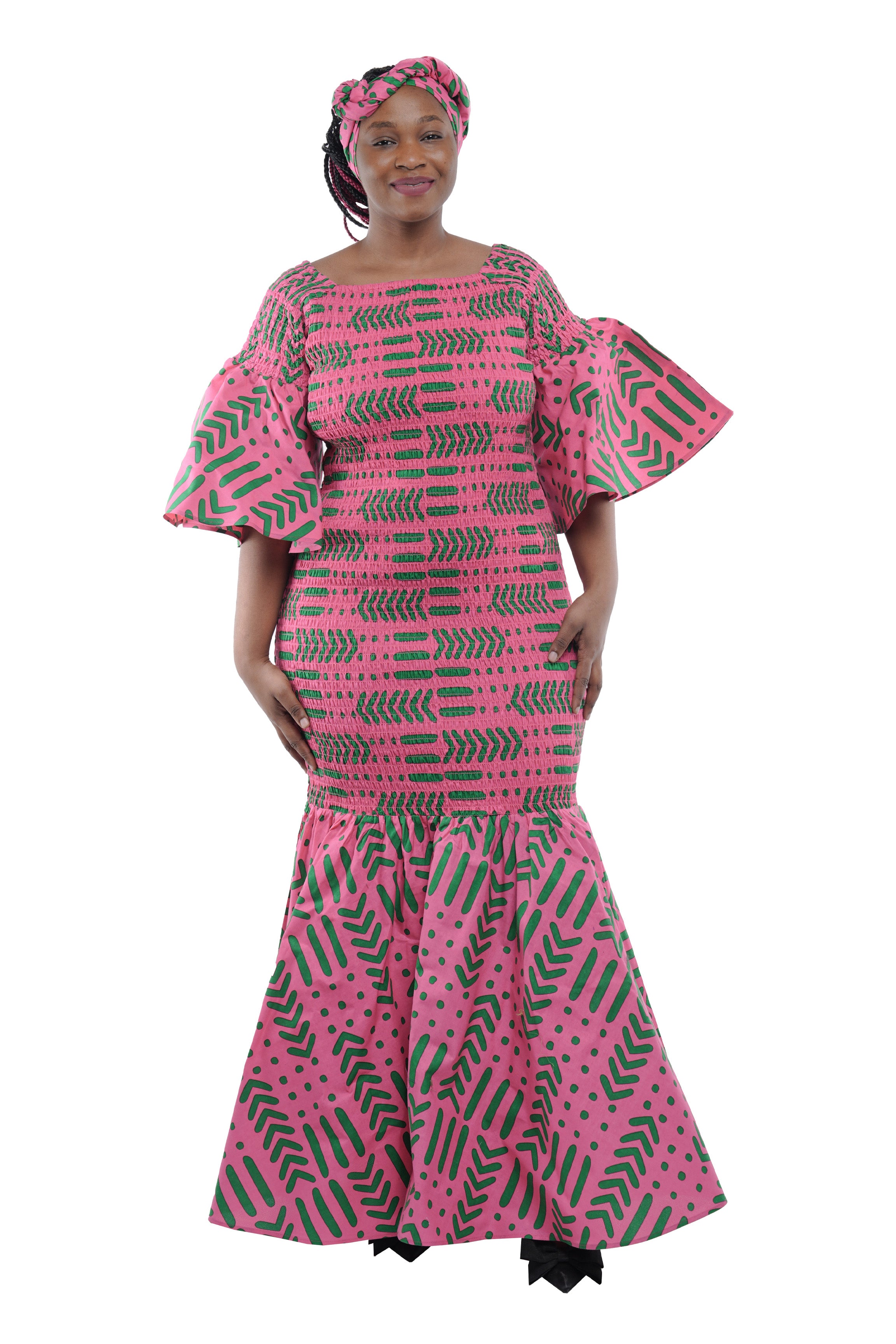 African Long Smoked Mermaid/Fish Tail Dress