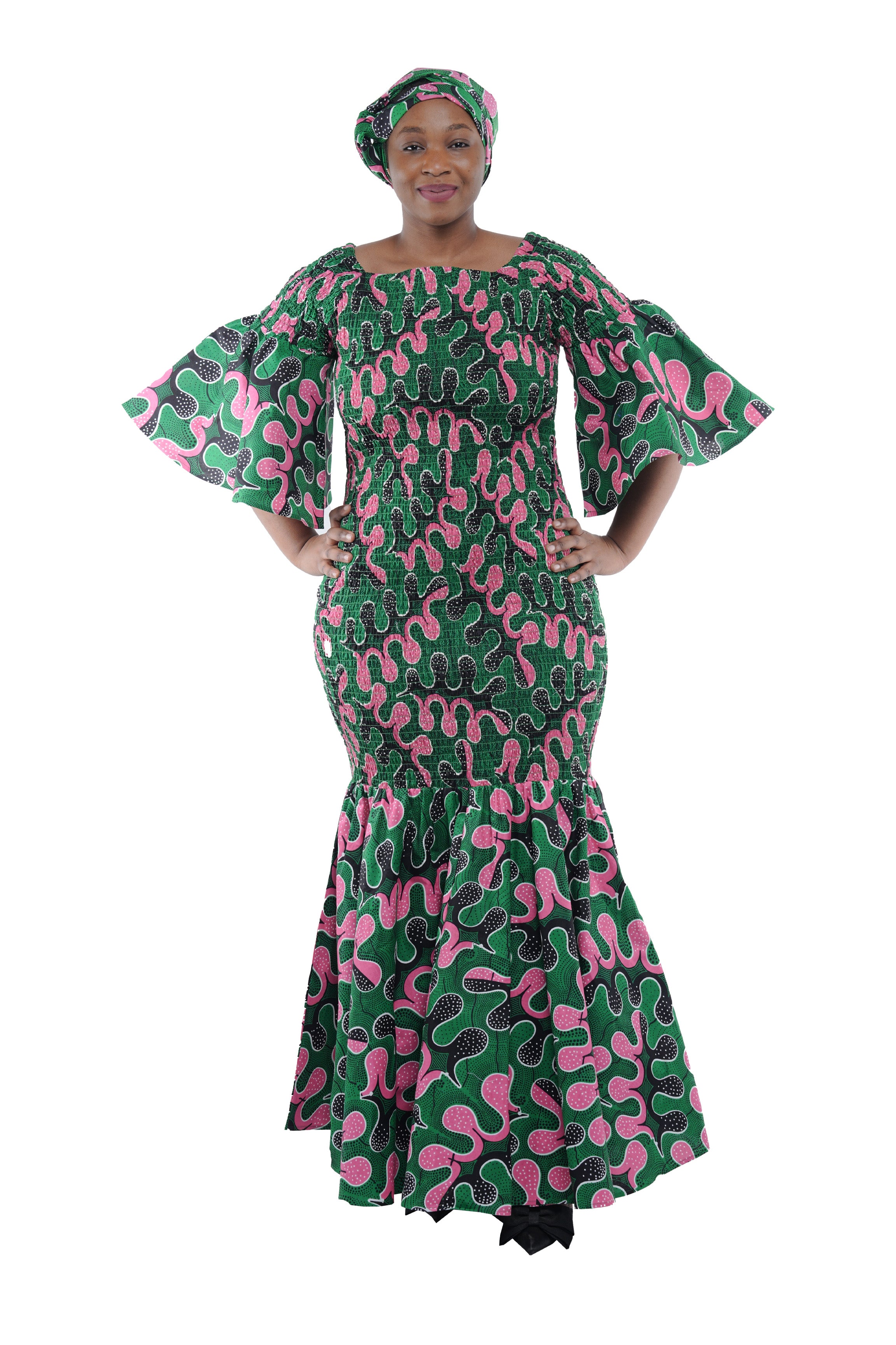 African Long Smoked Mermaid/Fish Tail Dress