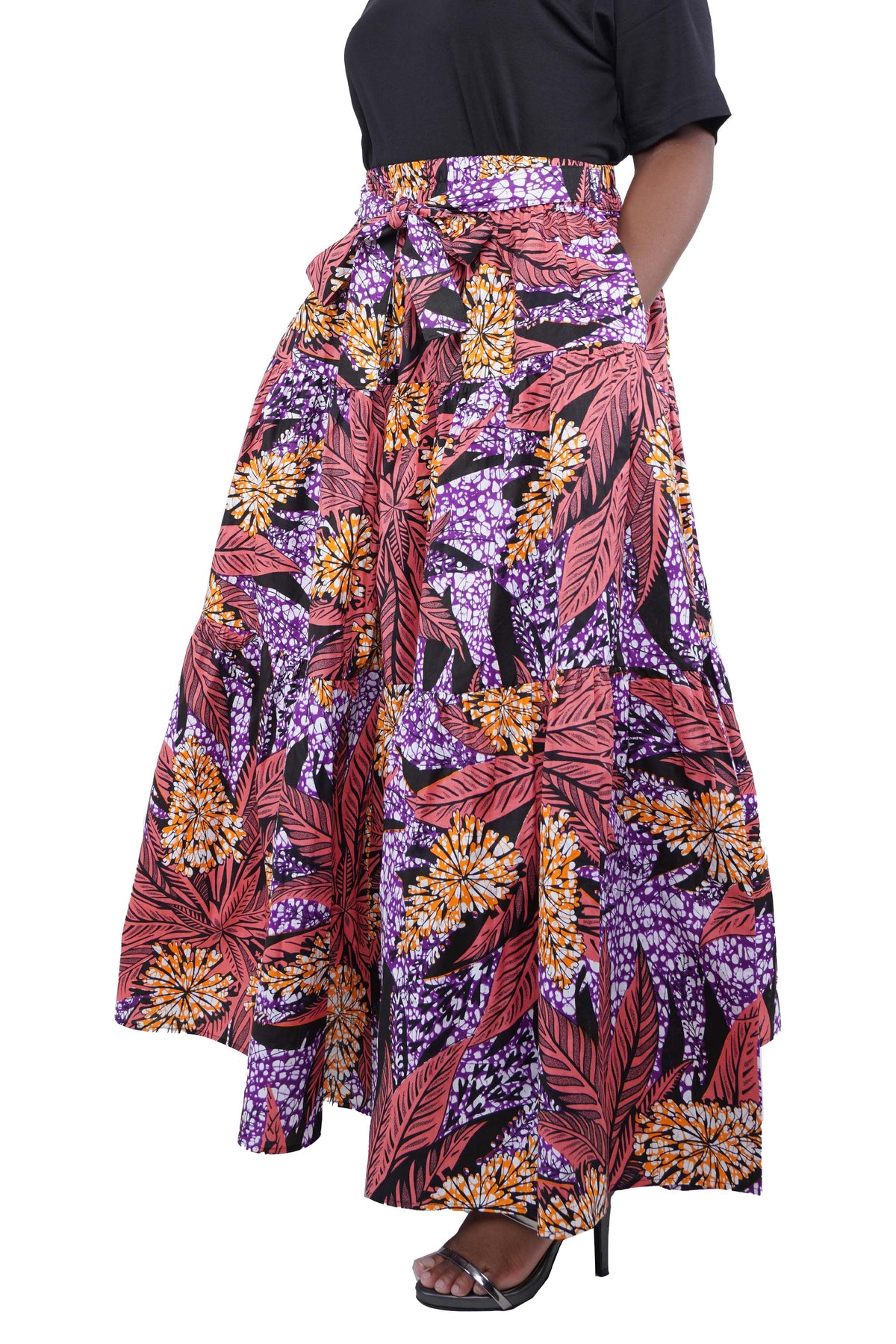 African Long Maxi Tiered Skirt | One Size