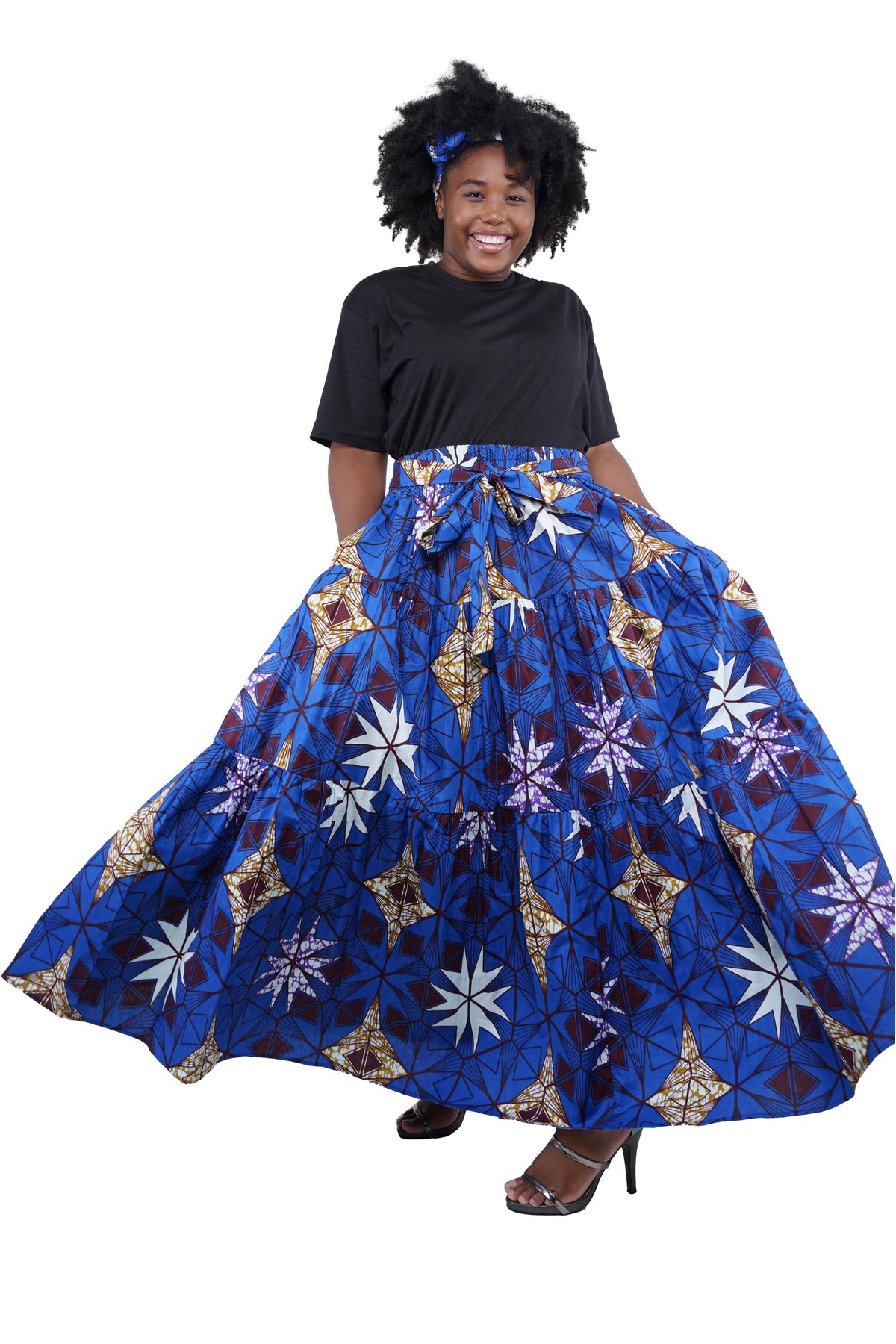 African Long Maxi Tiered Skirt | One Size