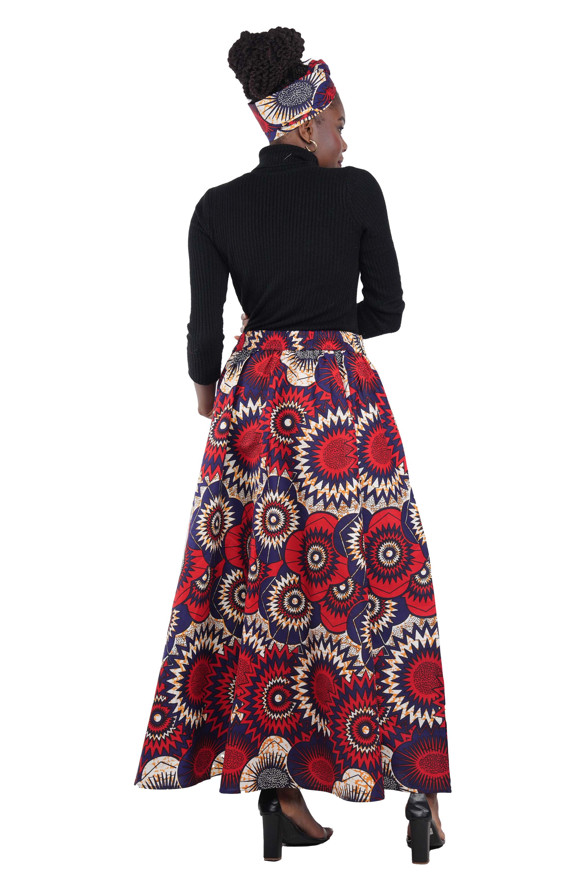African Long Maxi Skirt With Handbag