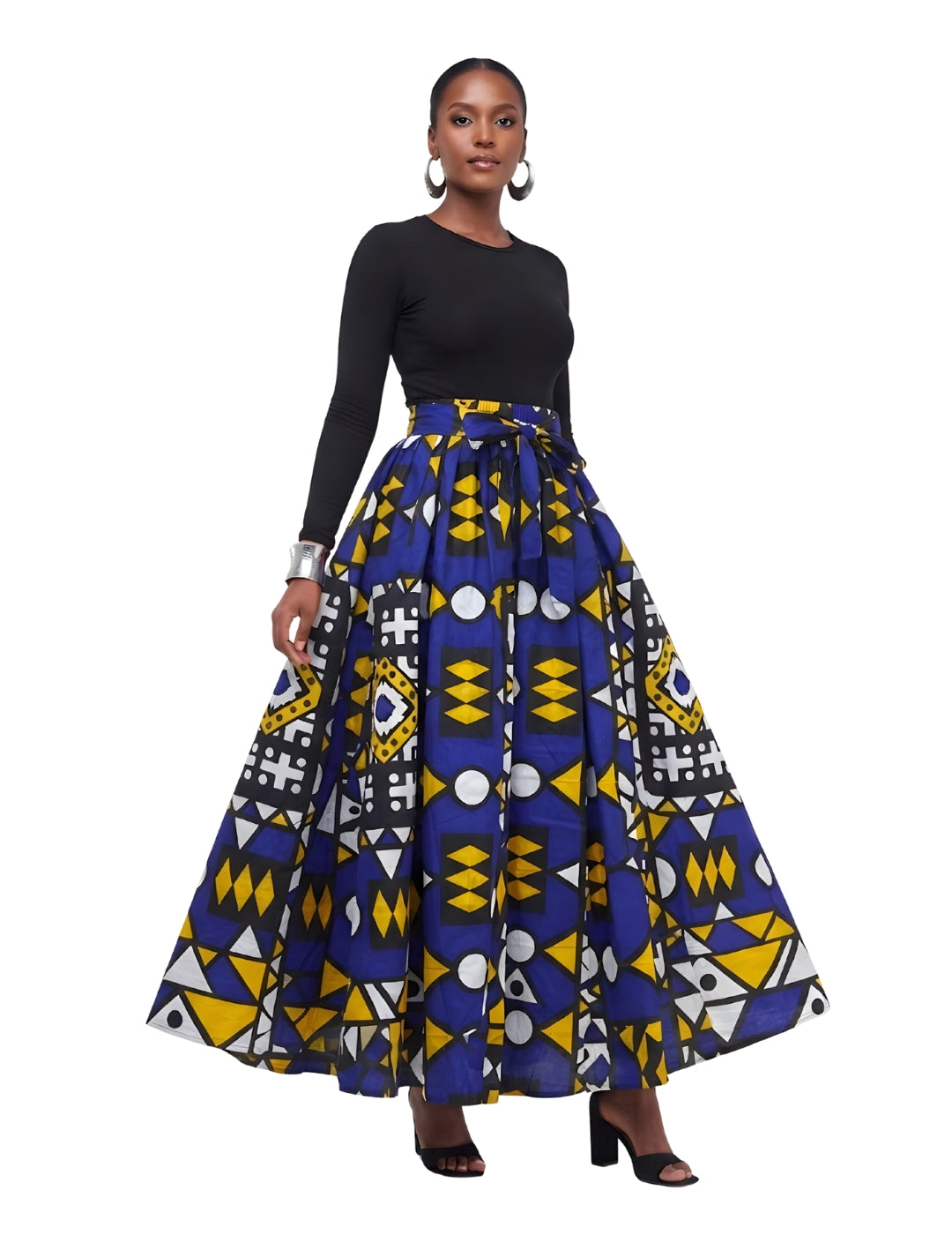 African Print Maxi Skirt for Women | Matching Headwrap | One Size