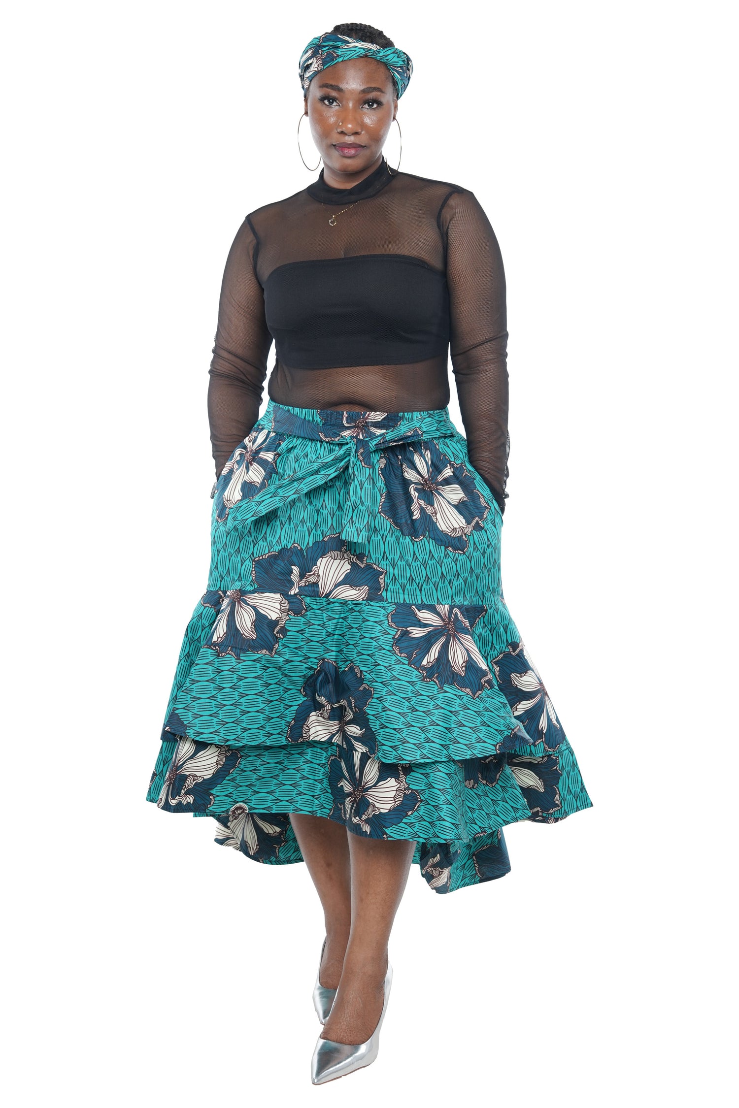 African High Low Two Tier Skirt | One Size