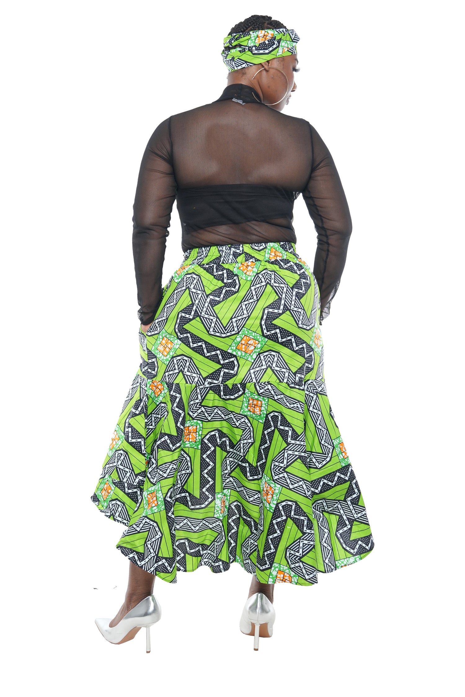 African High Low Two Tier Skirt | One Size