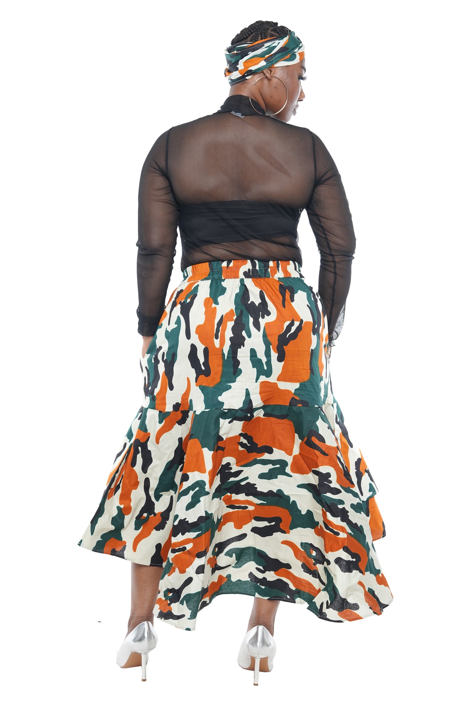 African High Low Two Tier Skirt | One Size