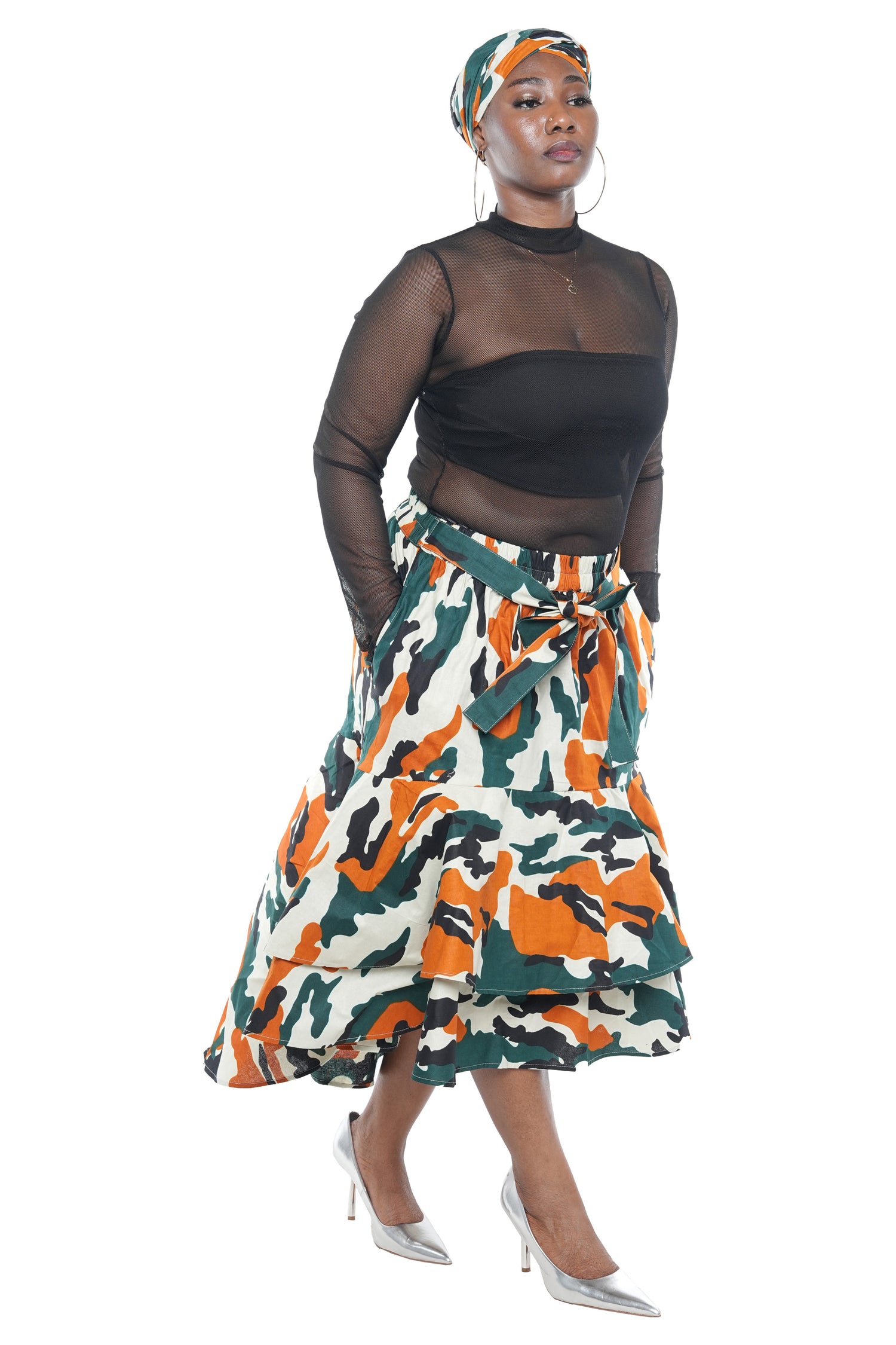 African High Low Two Tier Skirt | One Size