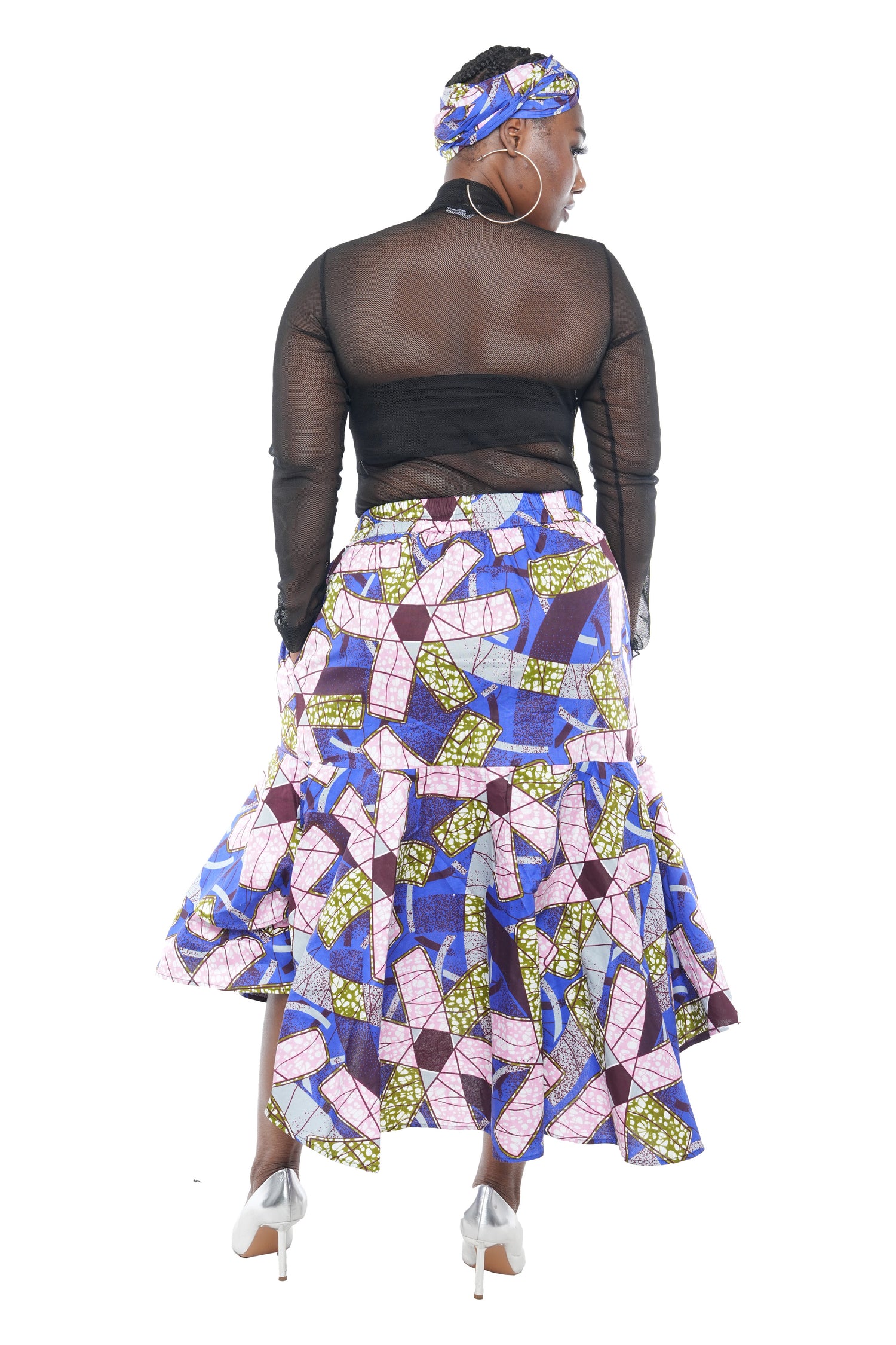 African High Low Two Tier Skirt | One Size