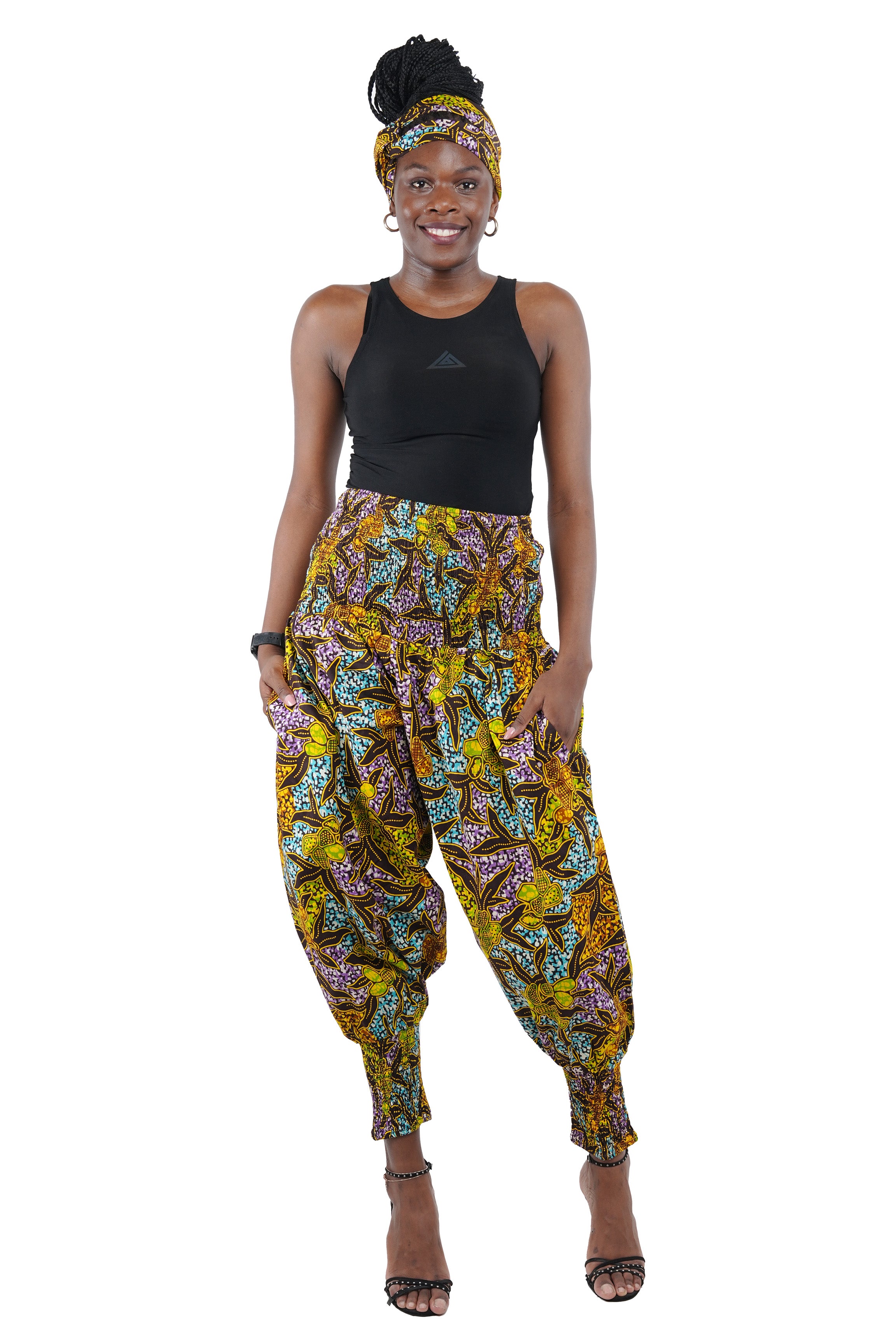 African Smocked Harem Pants