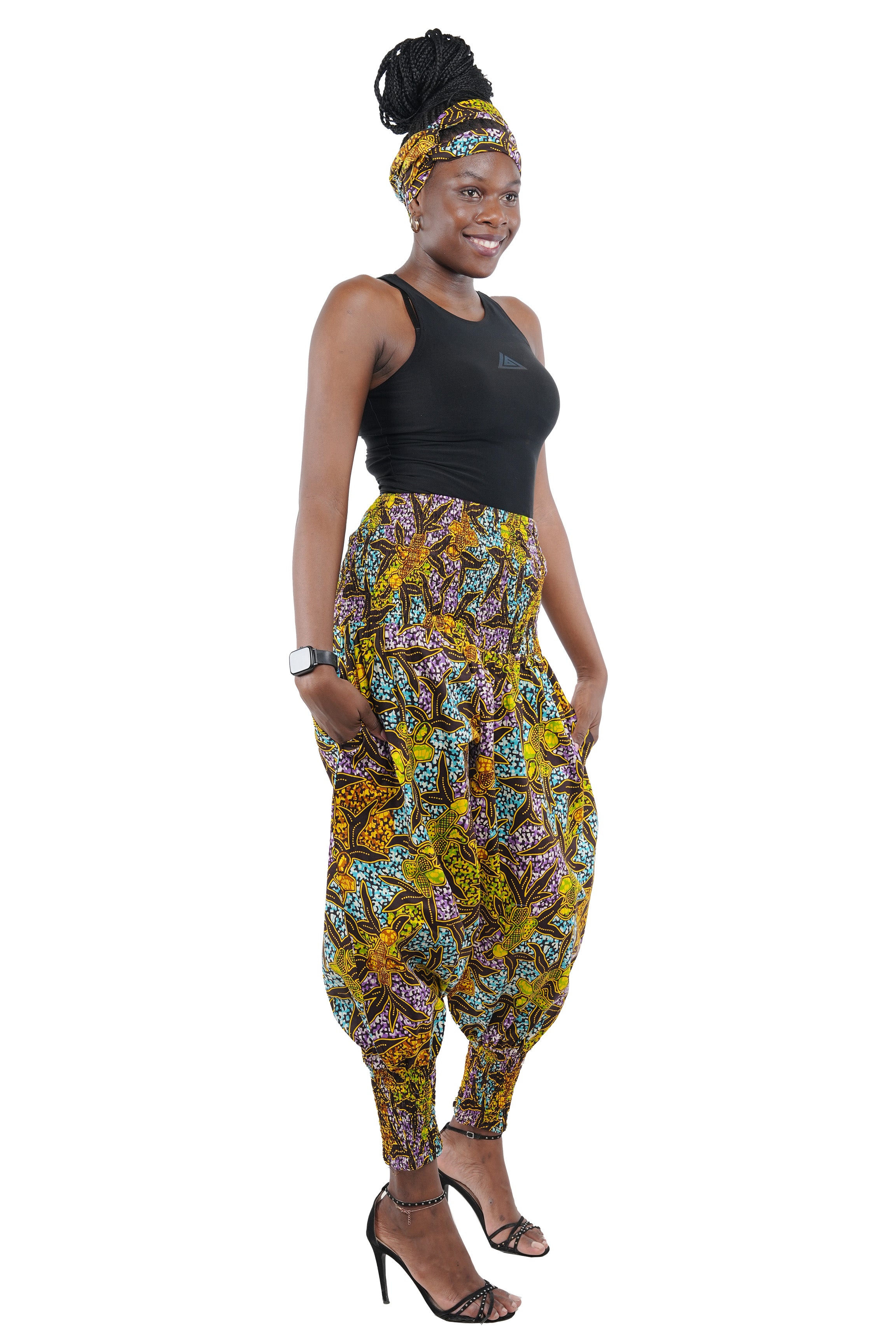 African Smocked Harem Pants