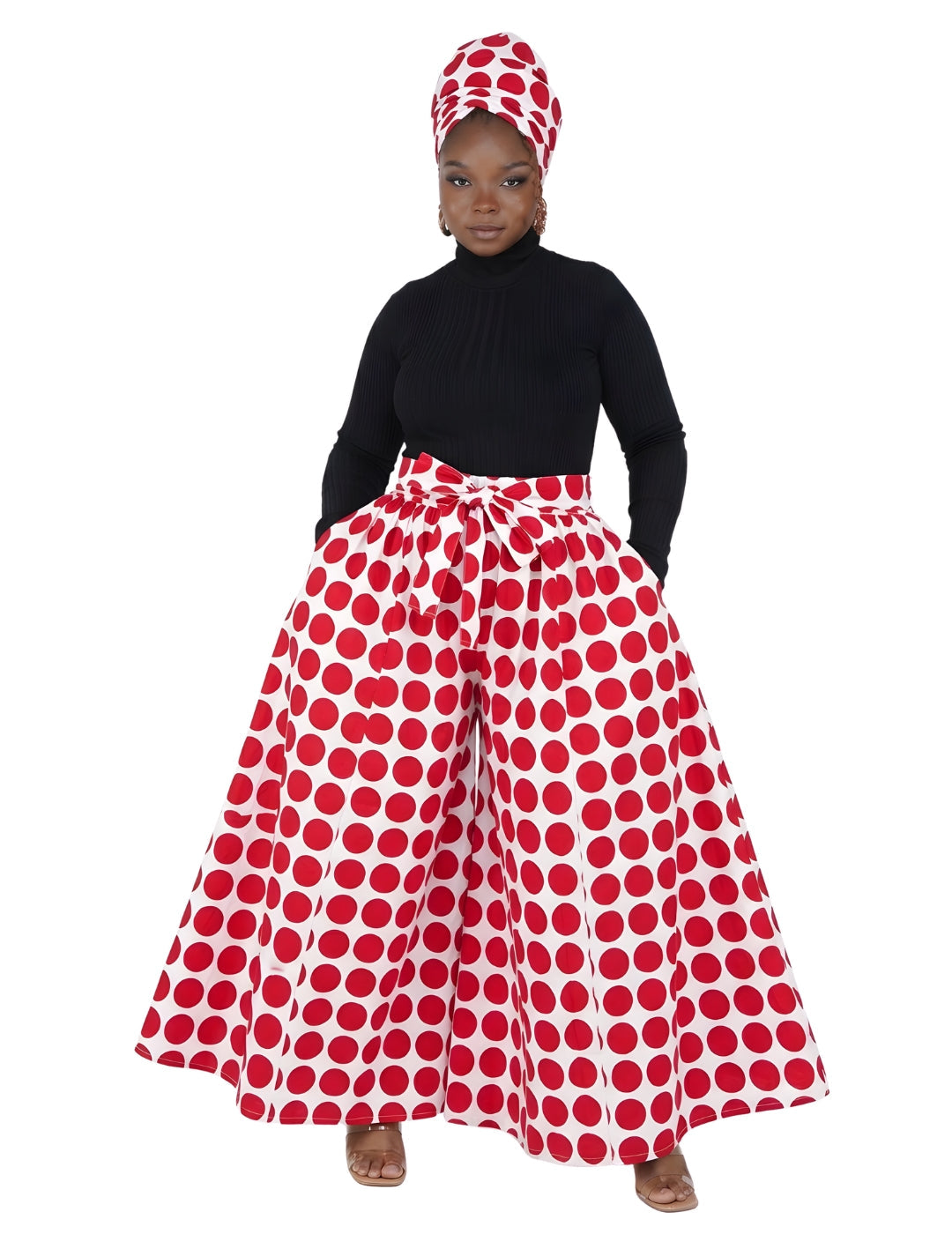 Polka Dots Wide Palazzo Pants for Women | One Size