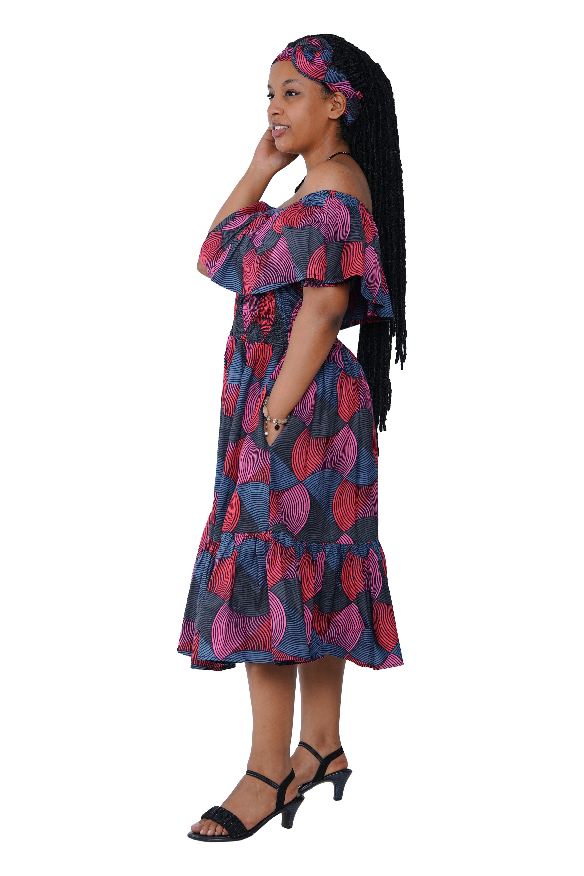 Kente Printed Fit and Flare Dress