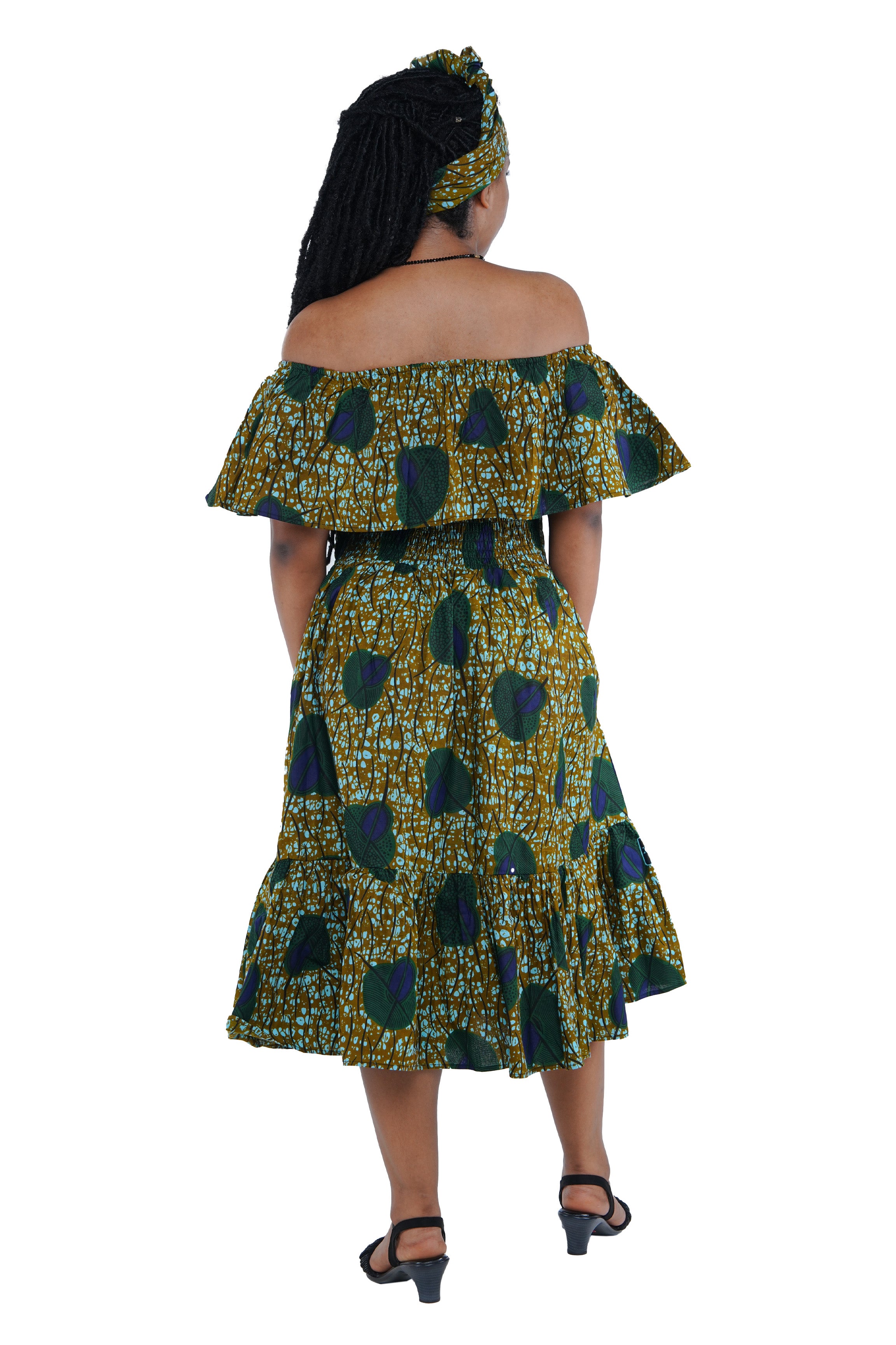 Kente Printed Fit and Flare Dress