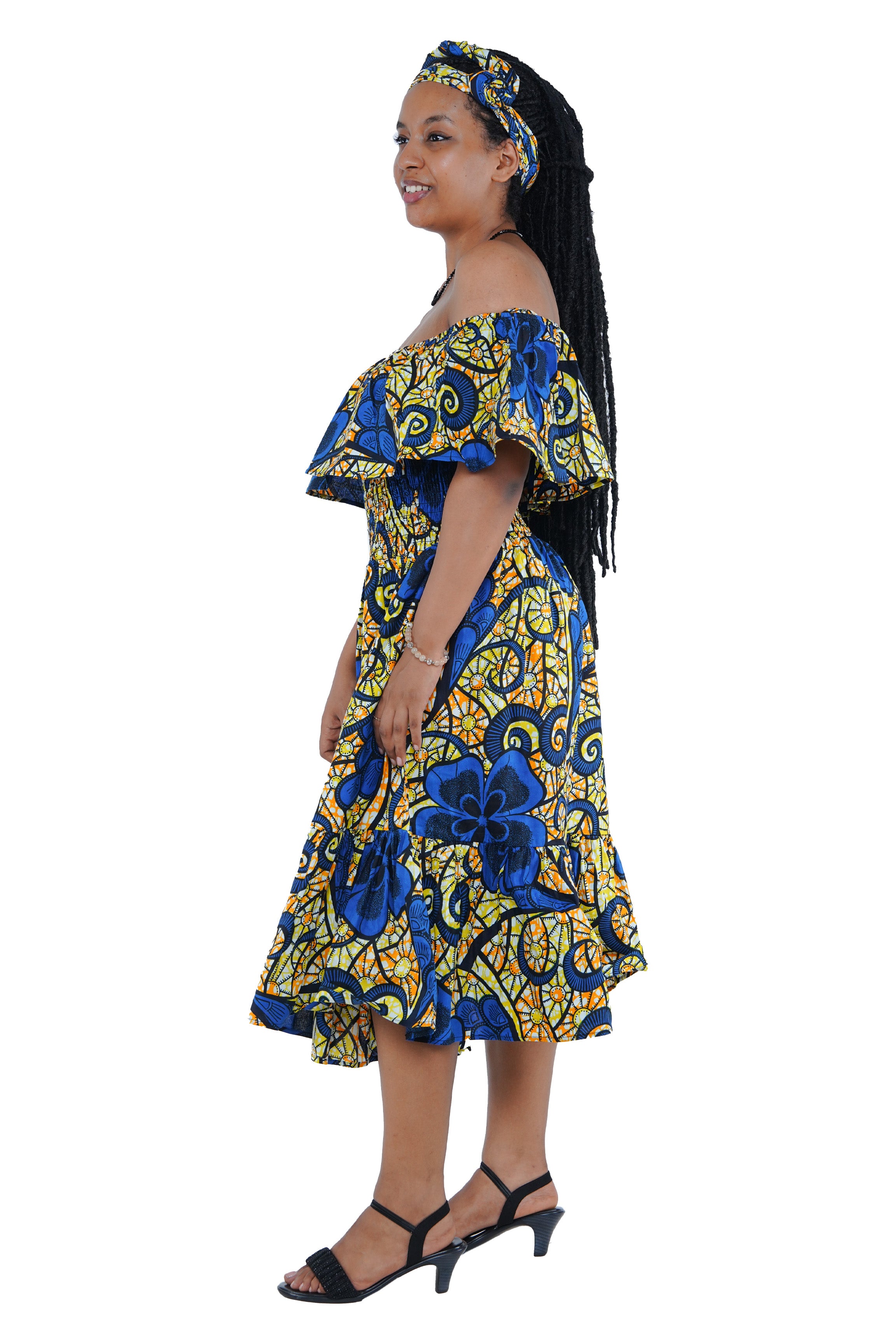 Kente Printed Fit and Flare Dress