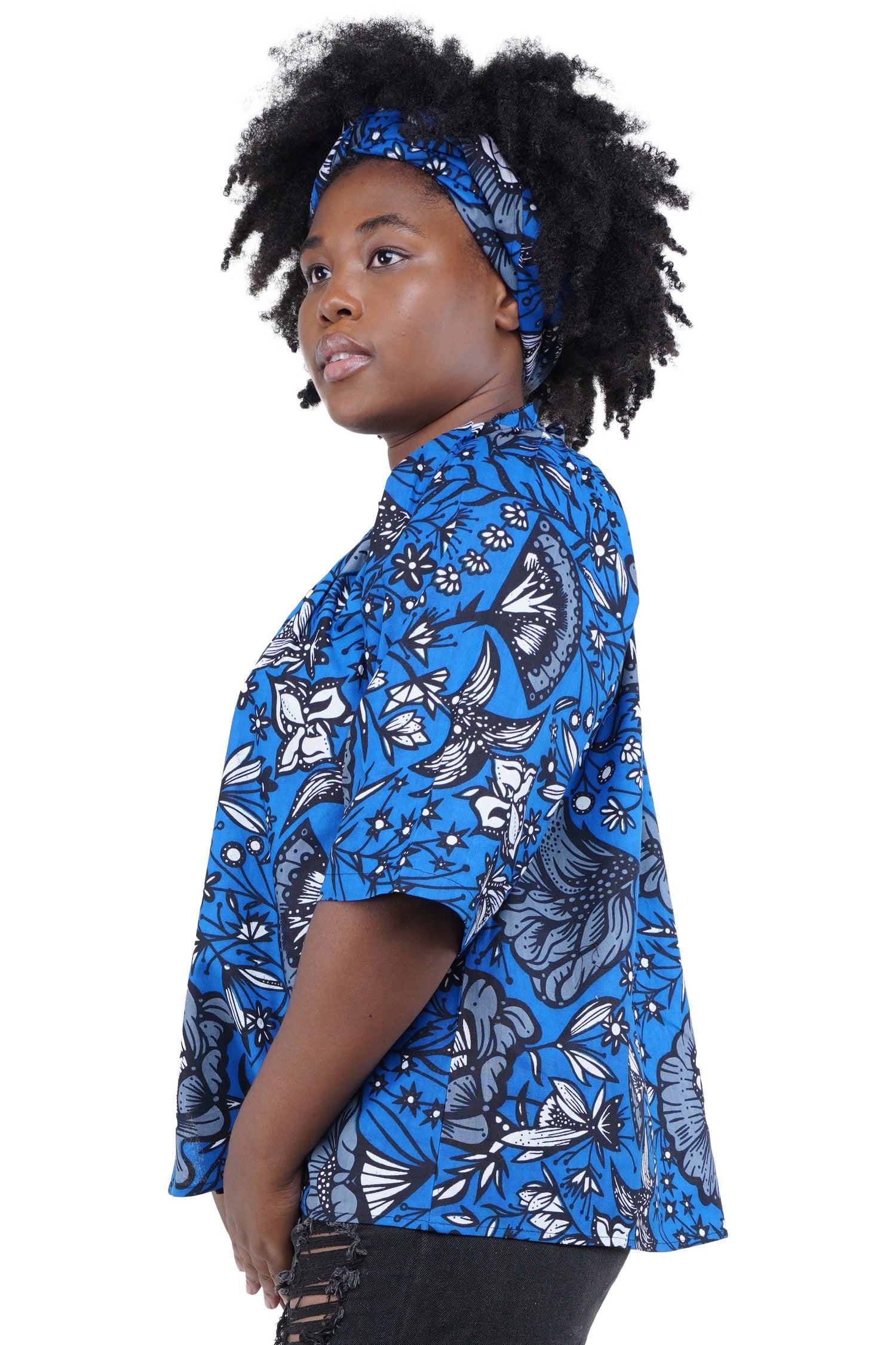 Frill collar African shirt – cultural fashion design