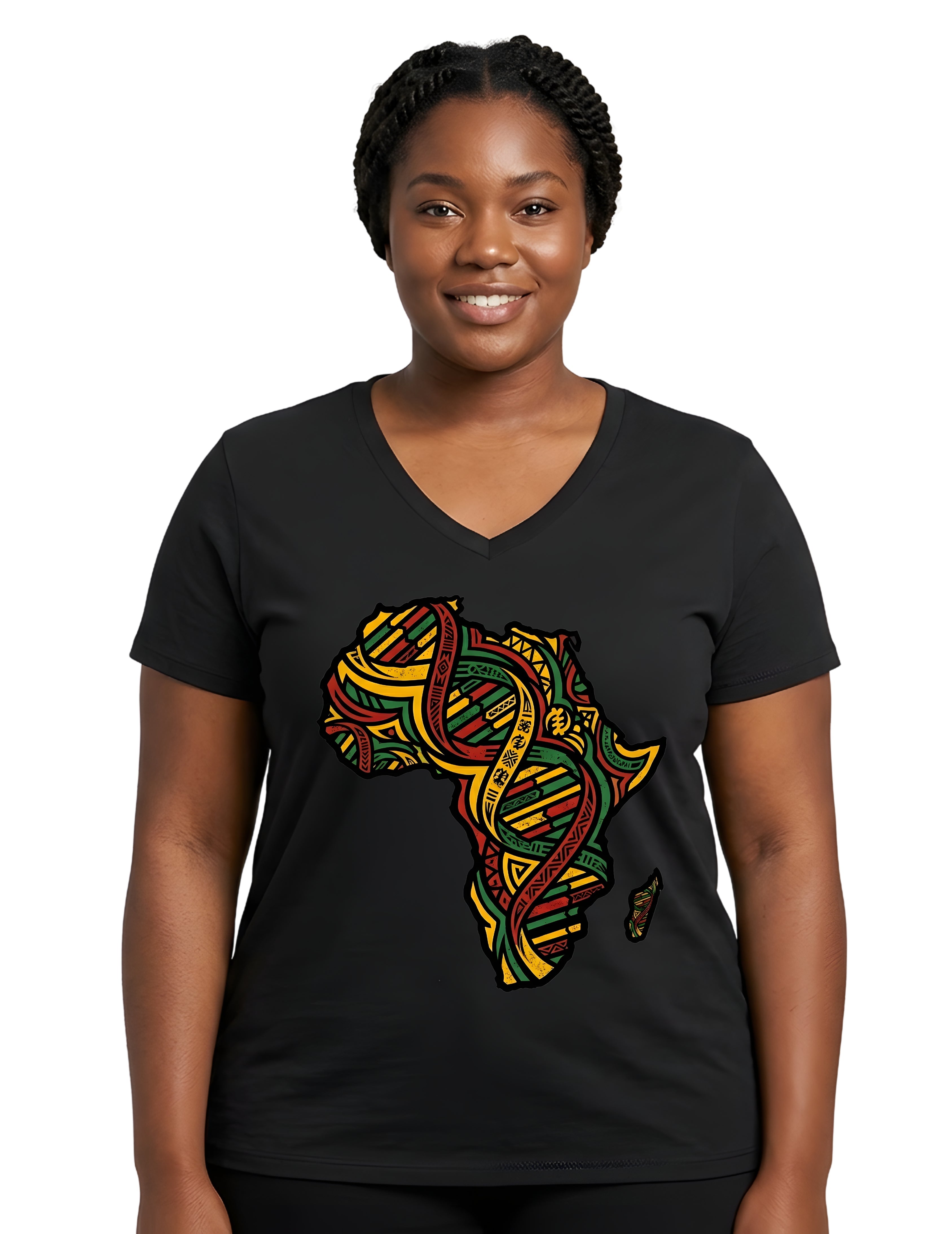 Women’s African Map Print T-Shirt | Stylish Ethnic Graphic Tee for Ladies
