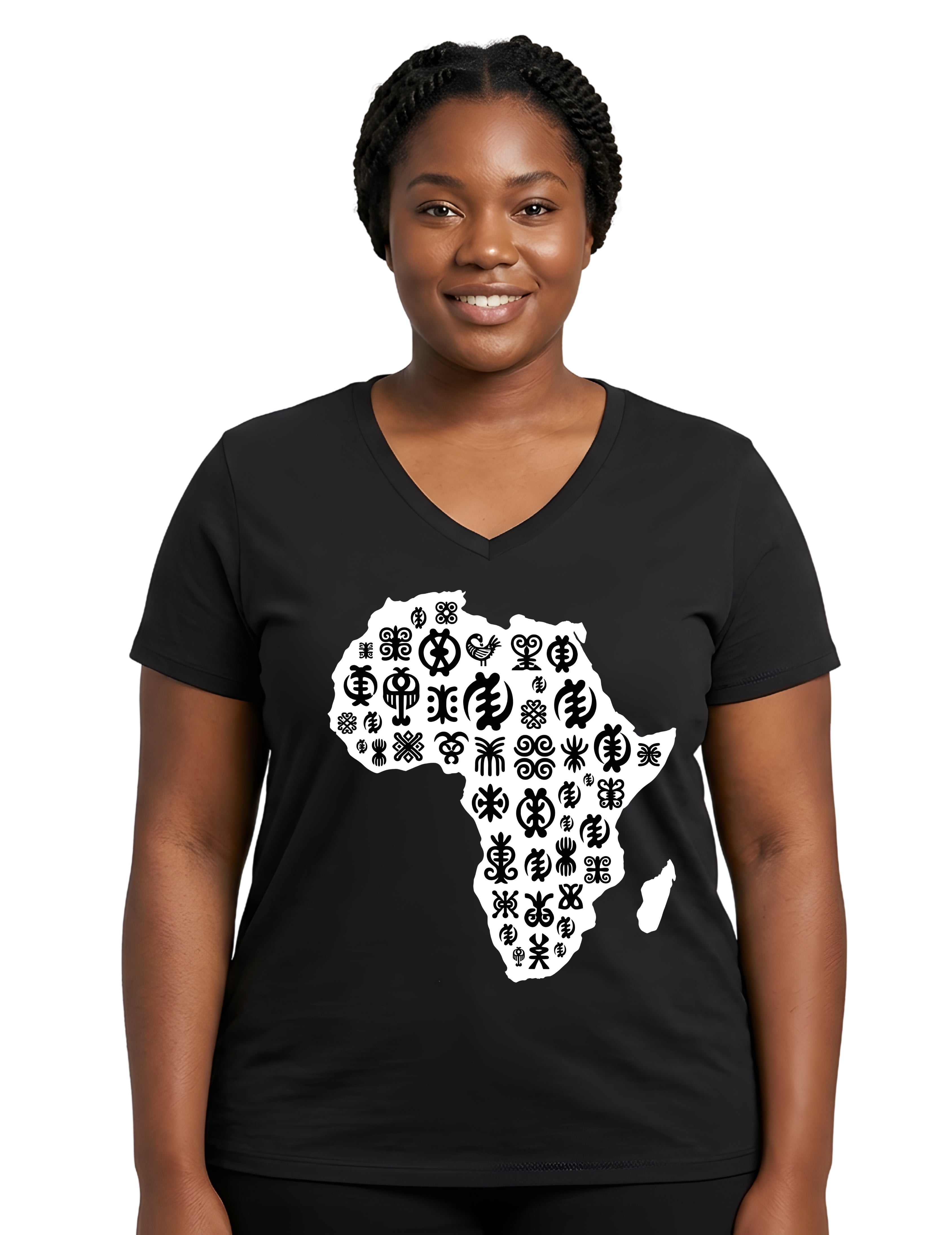 Women’s African Map Print T-Shirt | Stylish Ethnic Graphic Tee for Ladies