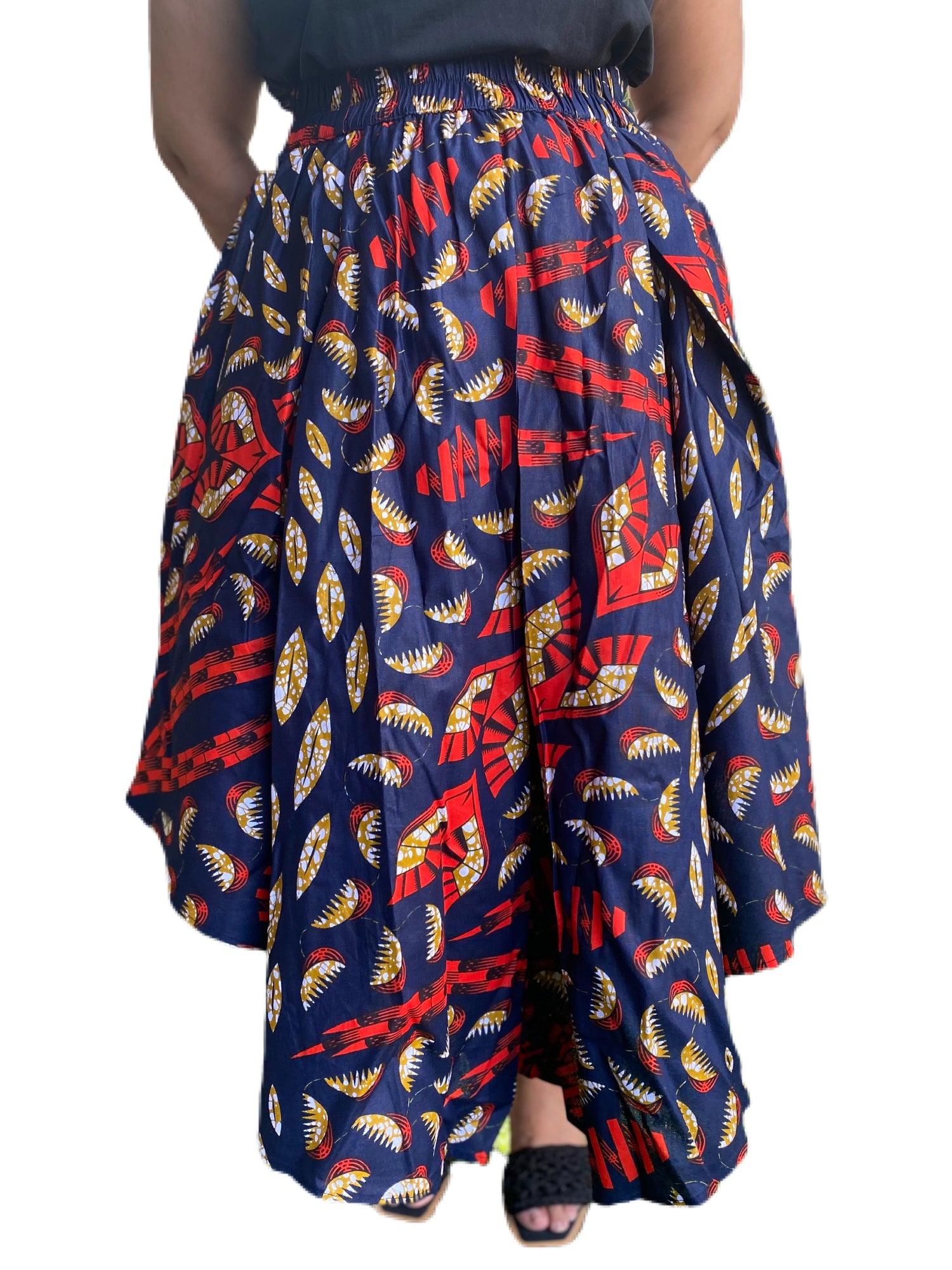 High Low Pleated Skirt