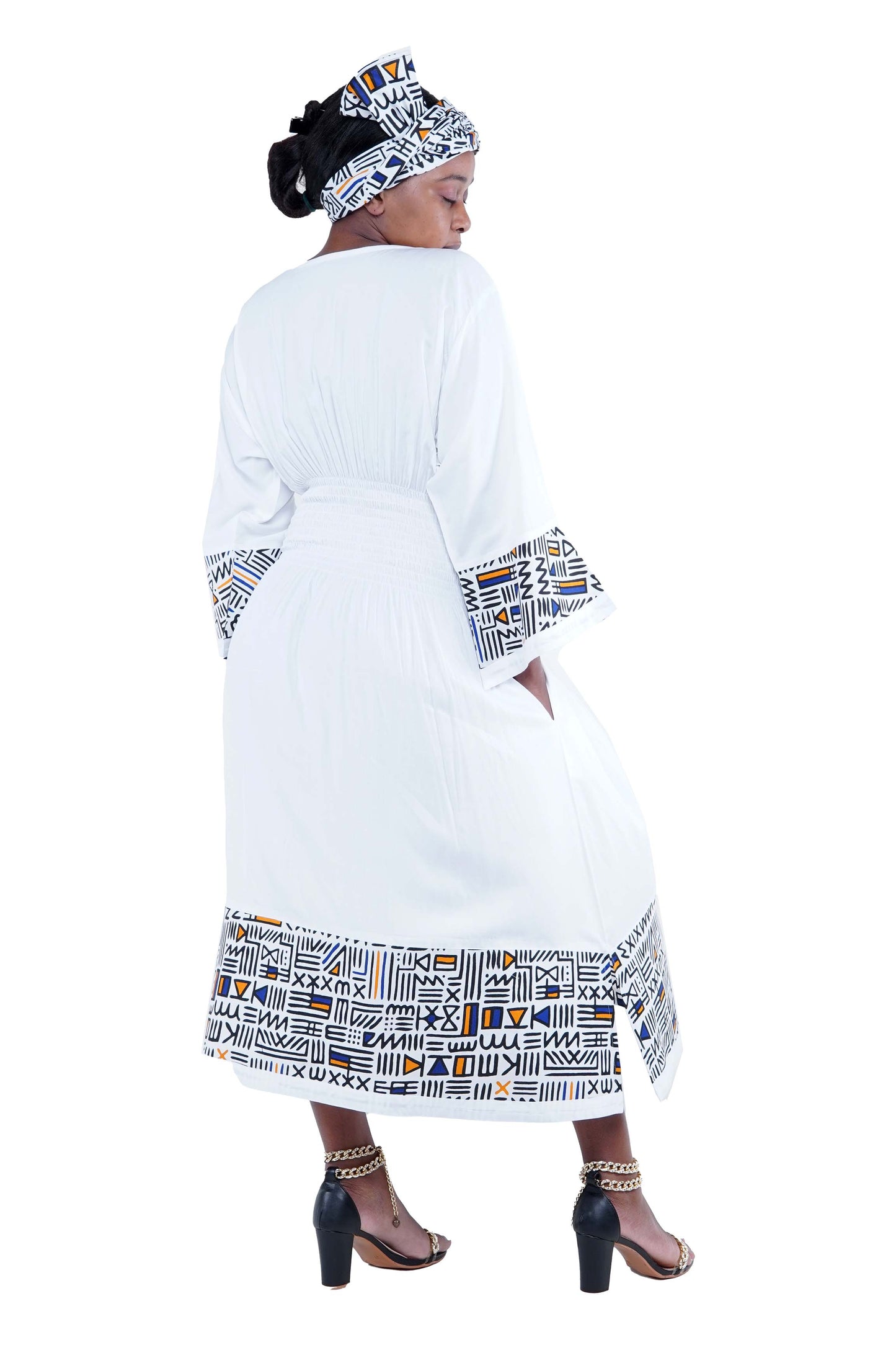 African Trim Midi Dress