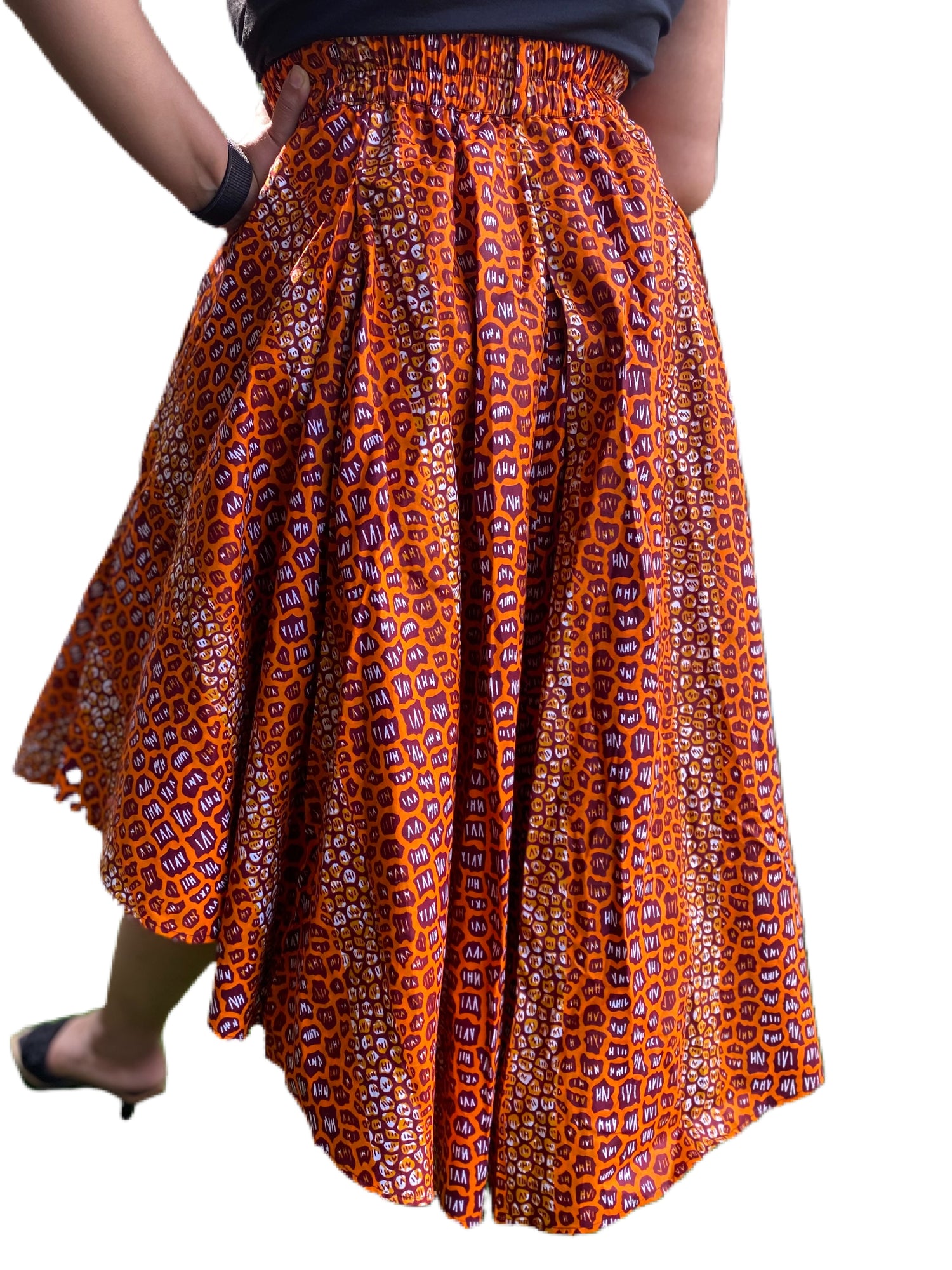 High Low Pleated Skirt