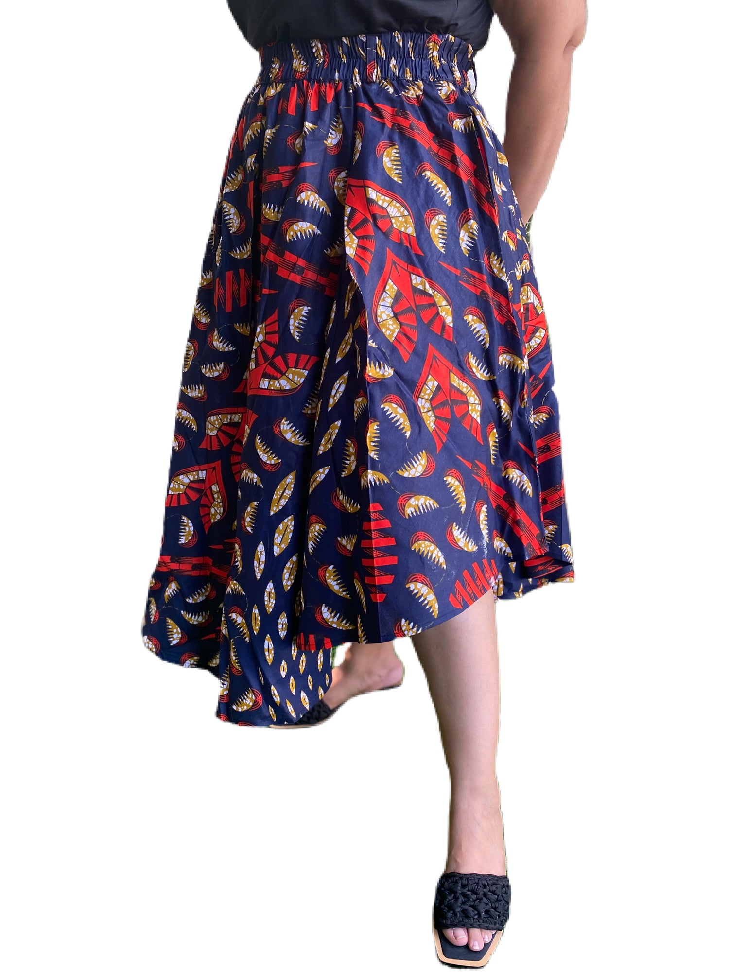 High Low Pleated Skirt