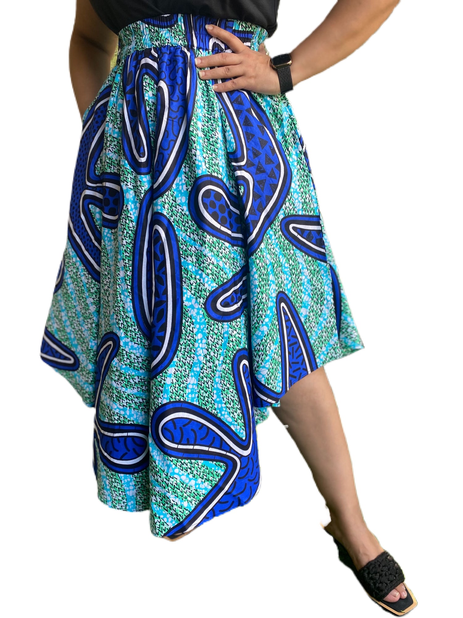 High Low Pleated Skirt