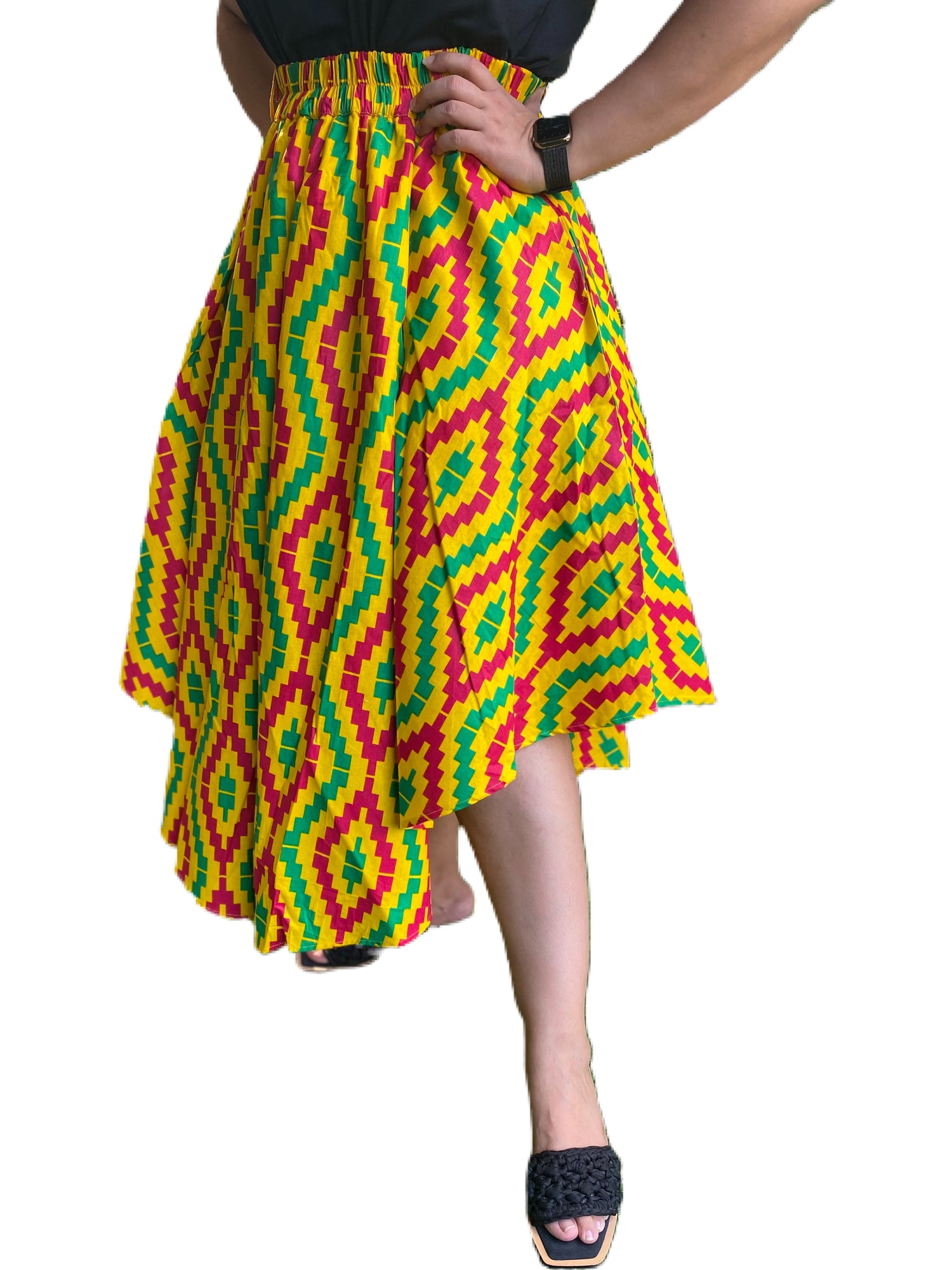 High Low Pleated Skirt