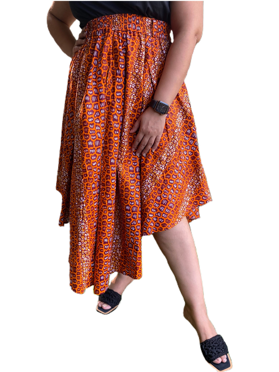 High Low Pleated Skirt