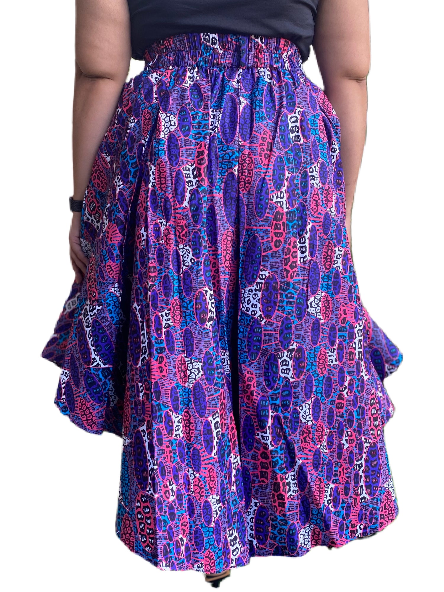 High Low Pleated Skirt